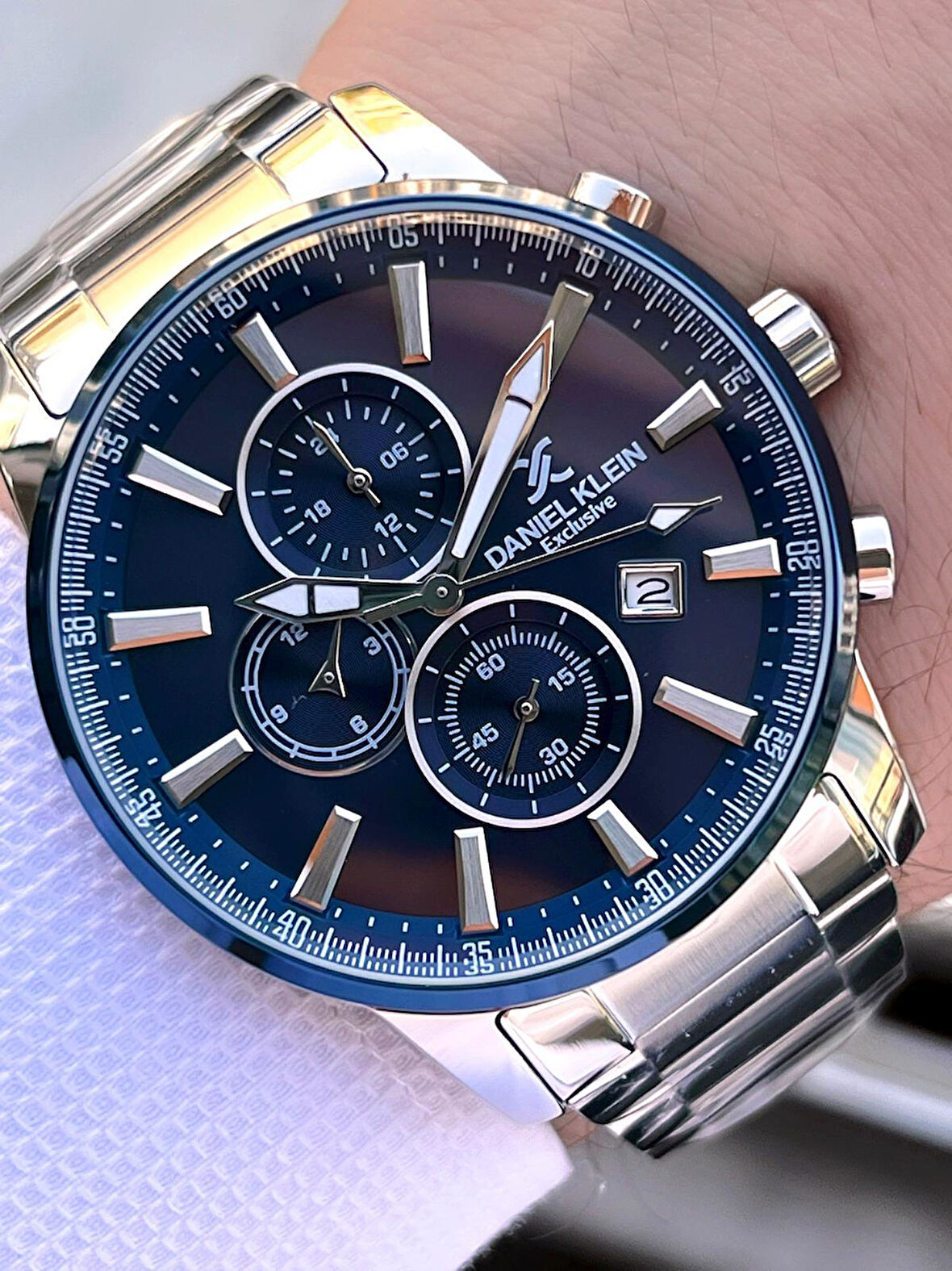 Daniel Klein Çelik Kordon Kronometreli Kadran Tasarımı 3 Atm Suya Dayanıklı Erkek Kol Saati 10602.13