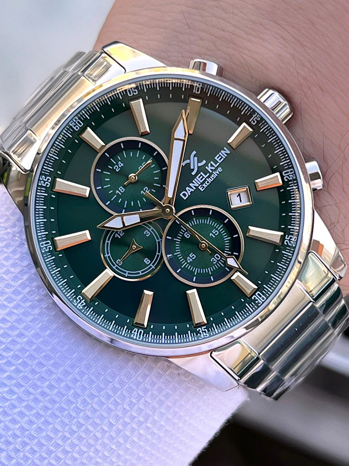 Daniel Klein Çelik Kordon Kronometreli Kadran Tasarımı 3 Atm Suya Dayanıklı Erkek Kol Saati 10602.10