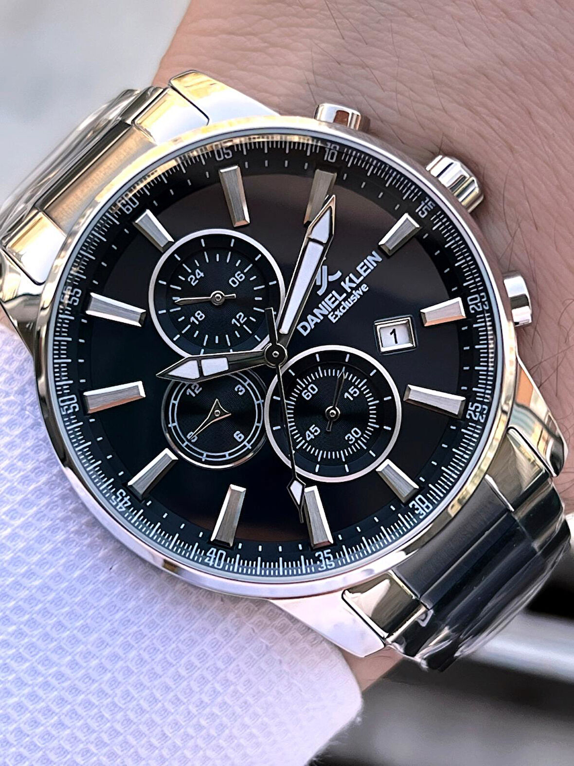 Daniel Klein Çelik Kordon Kronometreli Kadran Tasarımı 3 Atm Suya Dayanıklı Erkek Kol Saati 10602.12