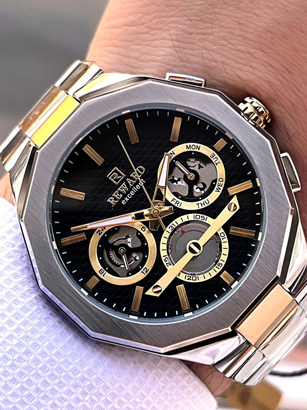 Reward Çelik Kordon 2 Yıl Garantili 5 Atm Suya Dayanıklı İç Fonksiyonları Aktif Erkek Kol Saati RE27