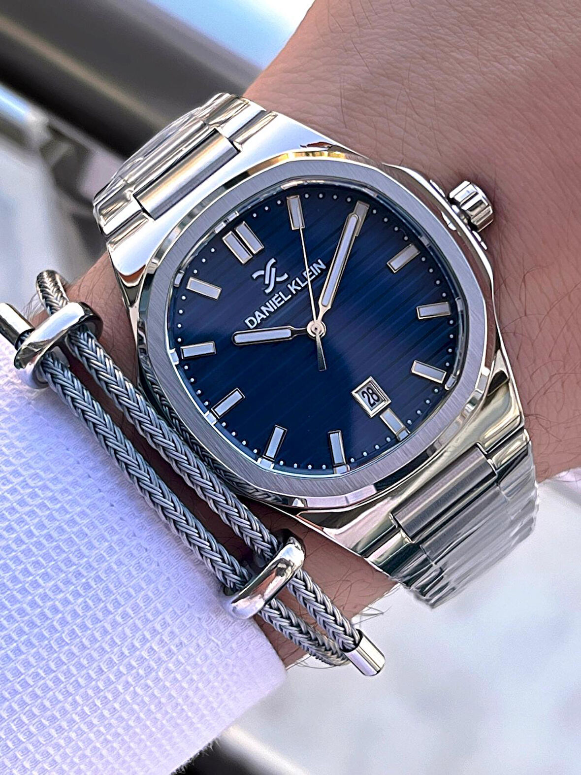 Daniel Klein İtalyan Model Bileklik Hediyeli Çelik Kordon 3 Atm 2 Yıl Garantili Erkek Kol Saati MX07