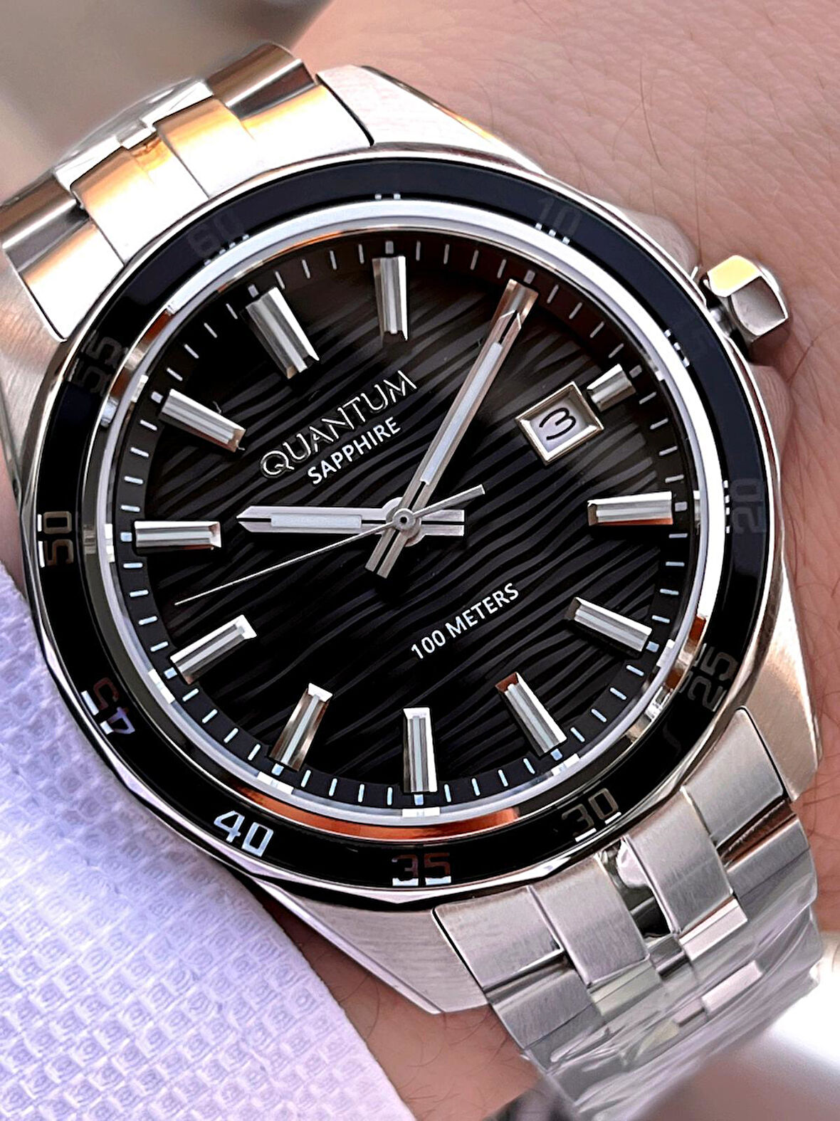 Quantum Sapphire Cizilmez Cam Çelik Kordon 2 Yıl Garantili 10 Atm Erkek Kol Saat EDG.1211.350