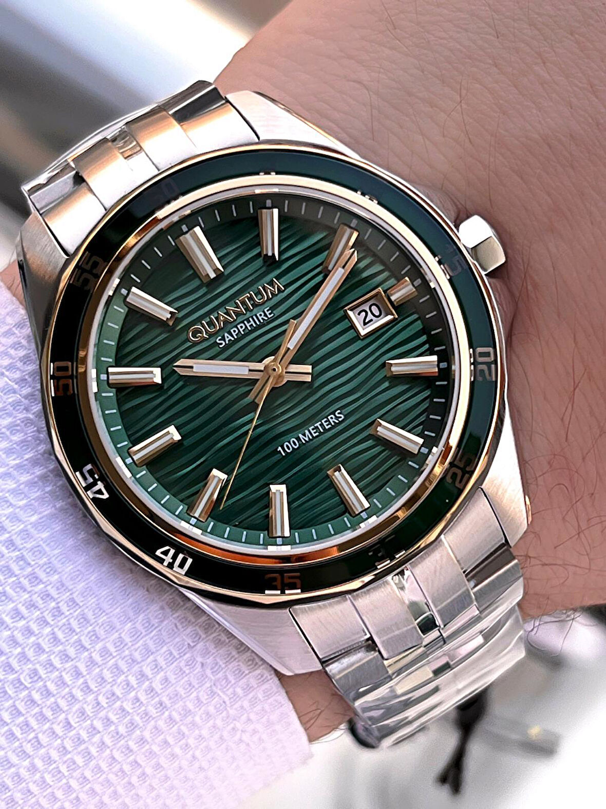 Quantum Sapphire Cizilmez Cam Çelik Kordon 2 Yıl Garantili 10 Atm Erkek Kol Saat EDG.1211.270