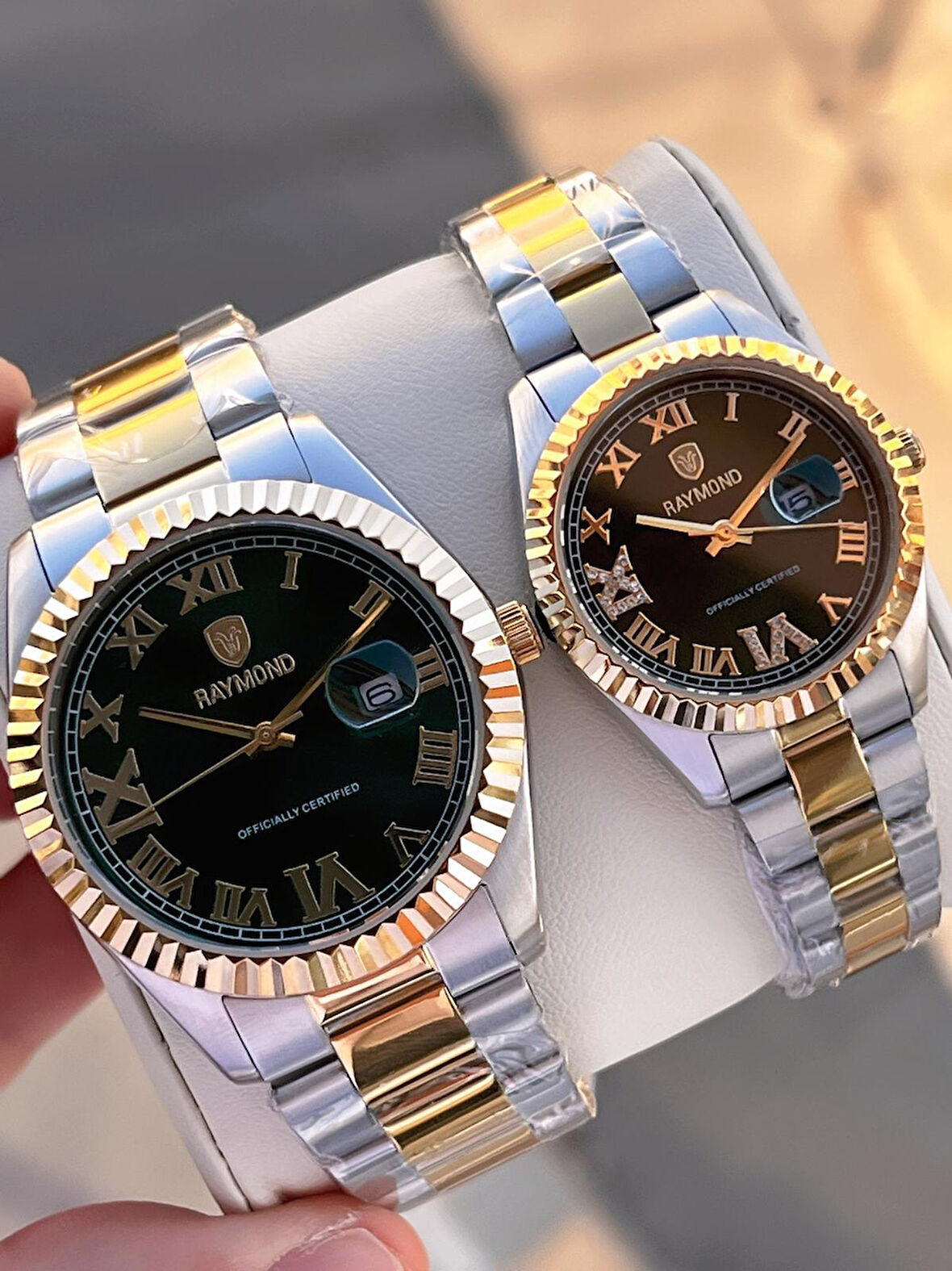 Raymond Ciflere Özel Sevgili Kombini 2 Yıl Garantili 5 Atm Suya Dayanklı Çift Saati CFT.01