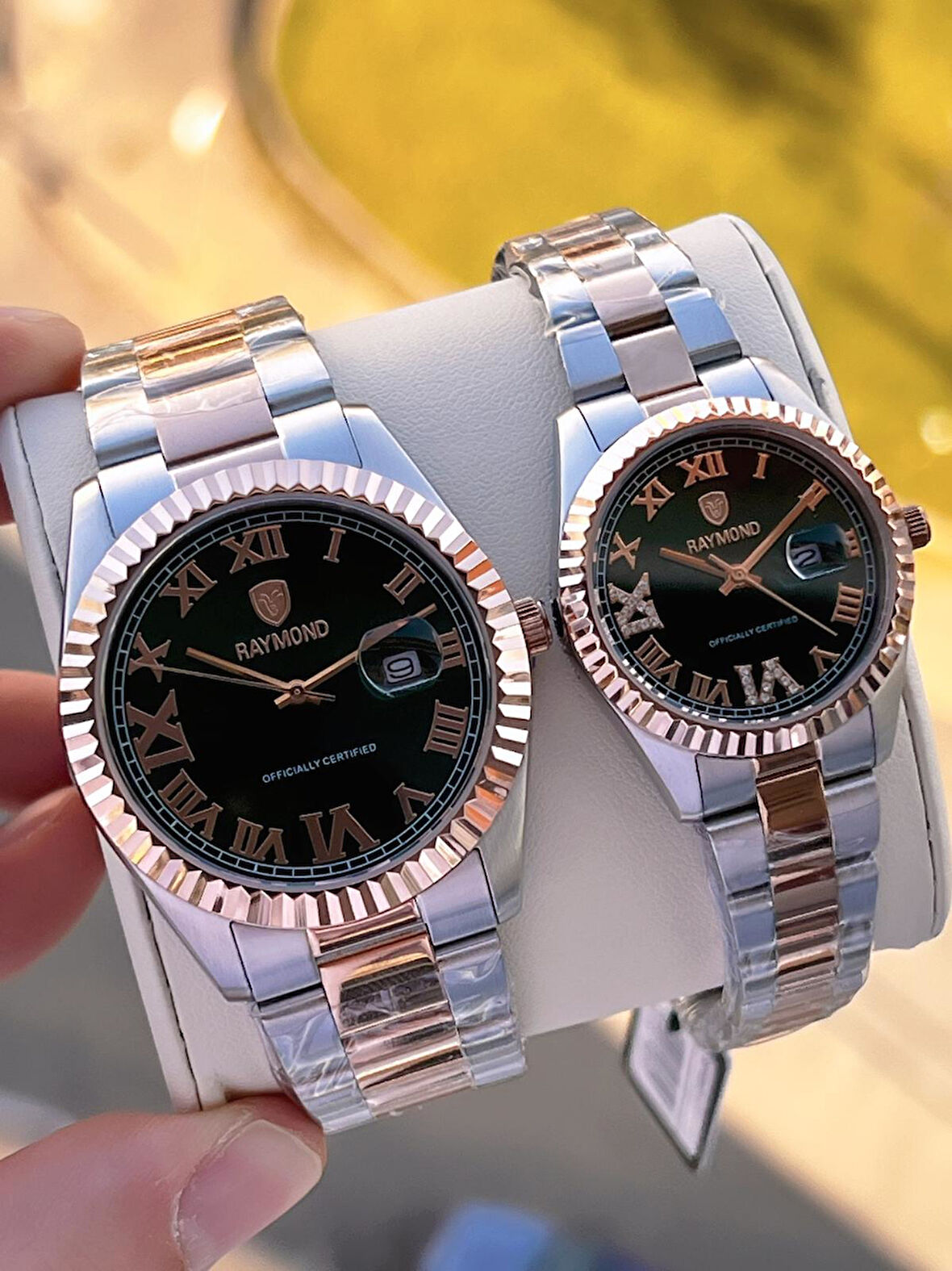 Raymond Ciflere Özel Sevgili Kombini 2 Yıl Garantili 5 Atm Suya Dayanklı Çift Saati CFT.03