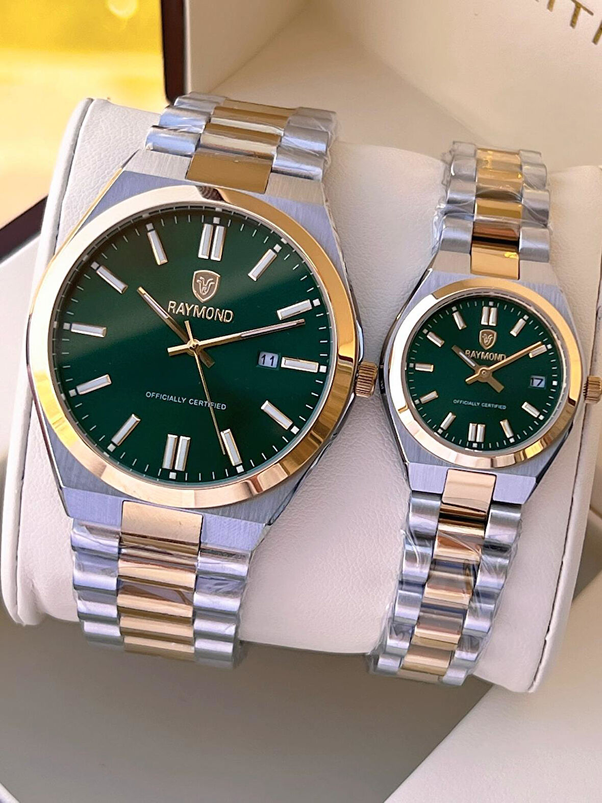 Raymond Ciflere Özel Sevgili Kombini 2 Yıl Garantili 5 Atm Suya Dayanklı Çift Saati CFT.04