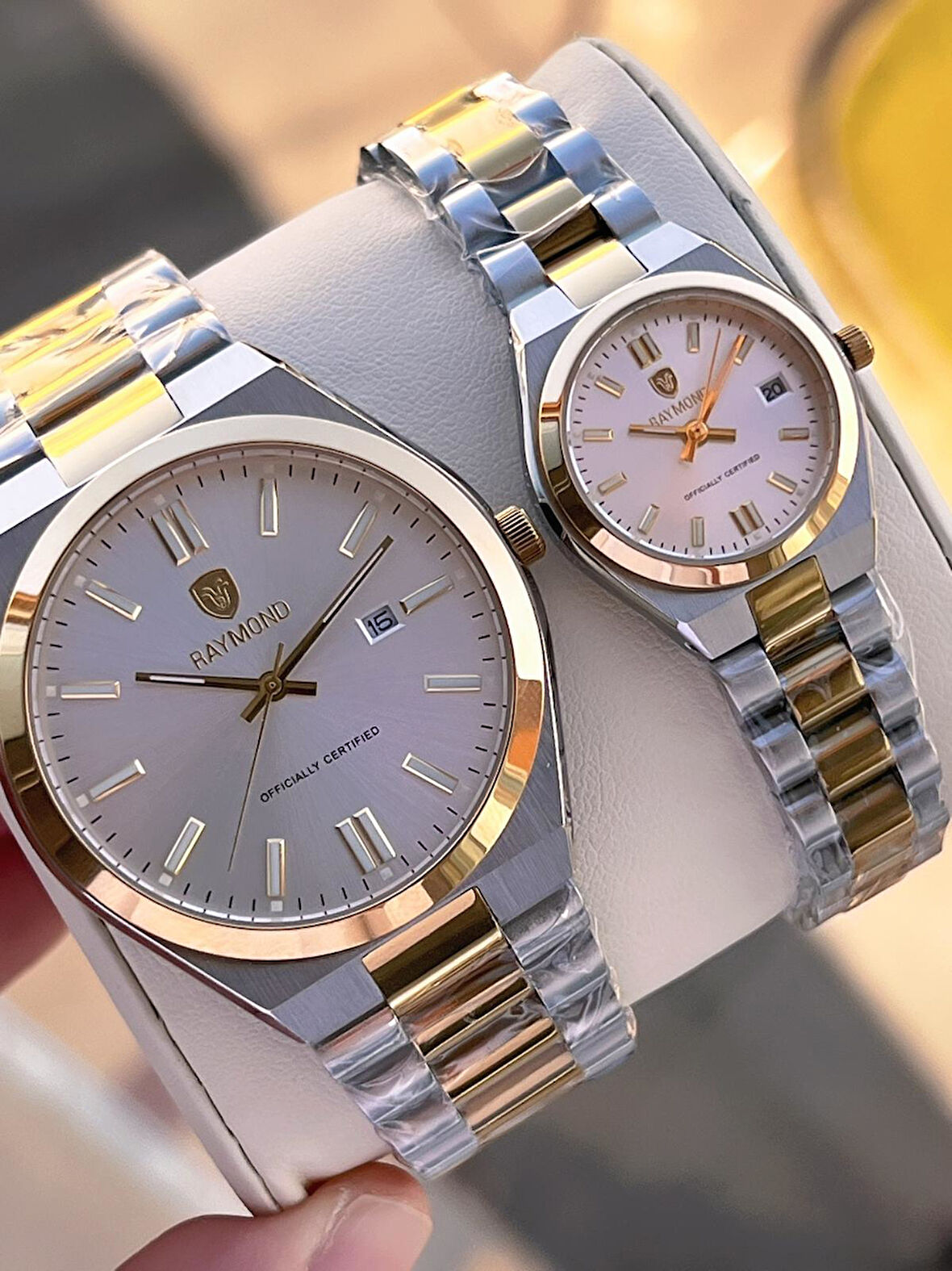 Raymond Ciflere Özel Sevgili Kombini 2 Yıl Garantili 5 Atm Suya Dayanklı Çift Saati CFT.05