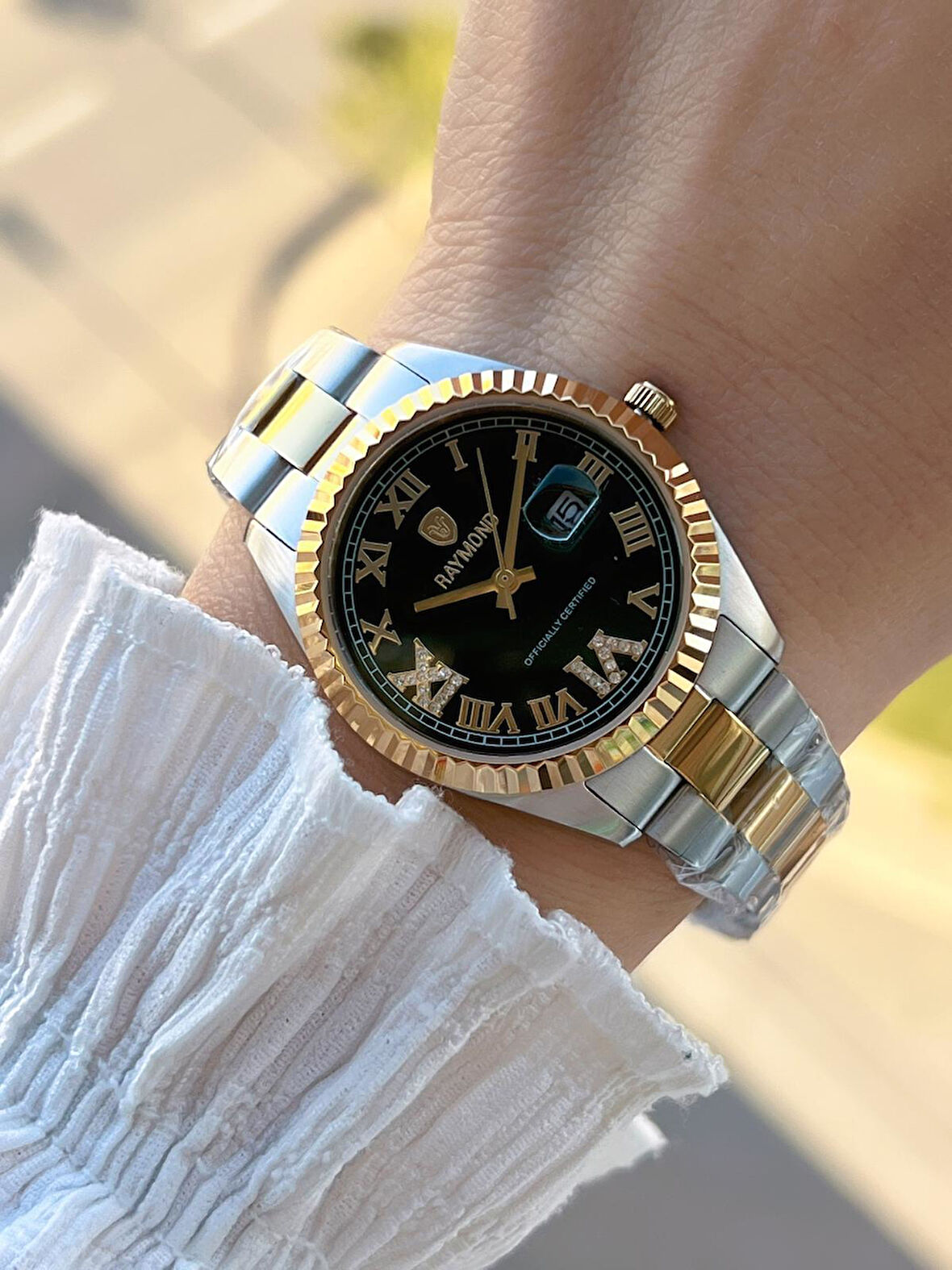 Raymond 2 Yıl Garantili Çelik Kasa Ve Kordon Kararma Renk Atma Yapmaz 5 Atm Kadın Kol Saati 611821.2