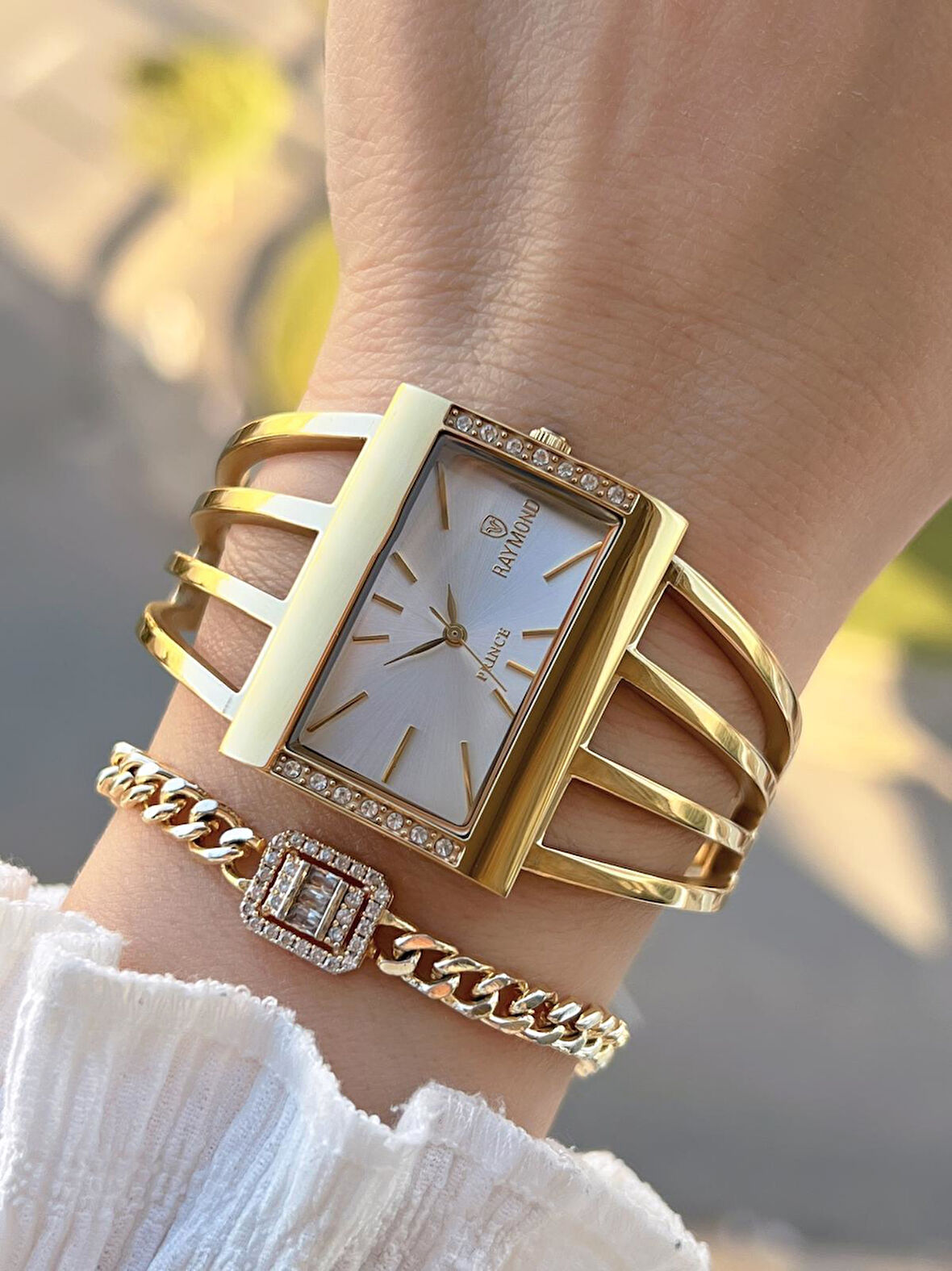 Raymond Kaburga Tasarım Çelik Kasa Ve Kordon Kararma Renk Atma Yapmaz 5 Atm Kadın Kol Saati 1142L.1