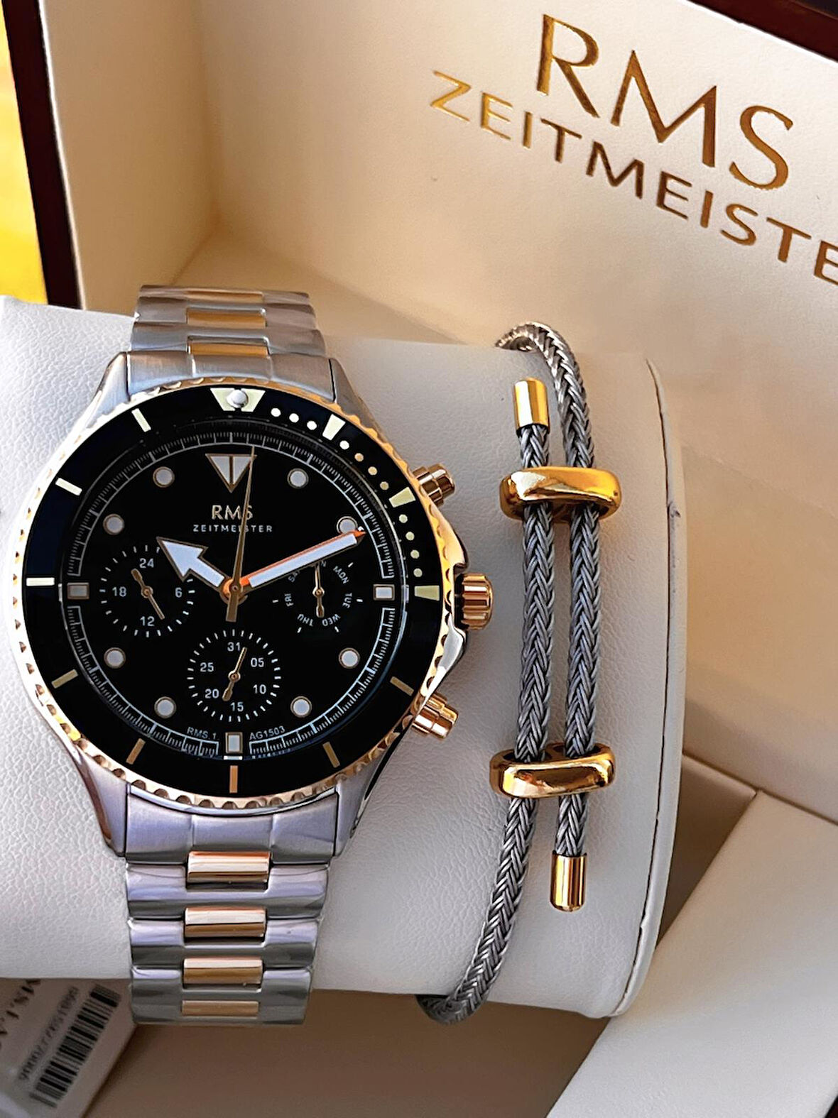 Rms Romanson 2 Yıl Garantili Çelik Kordon Çelik Kasa 5 Atm Suya Dayanıklı Erkek Kol Saati AG1503.04