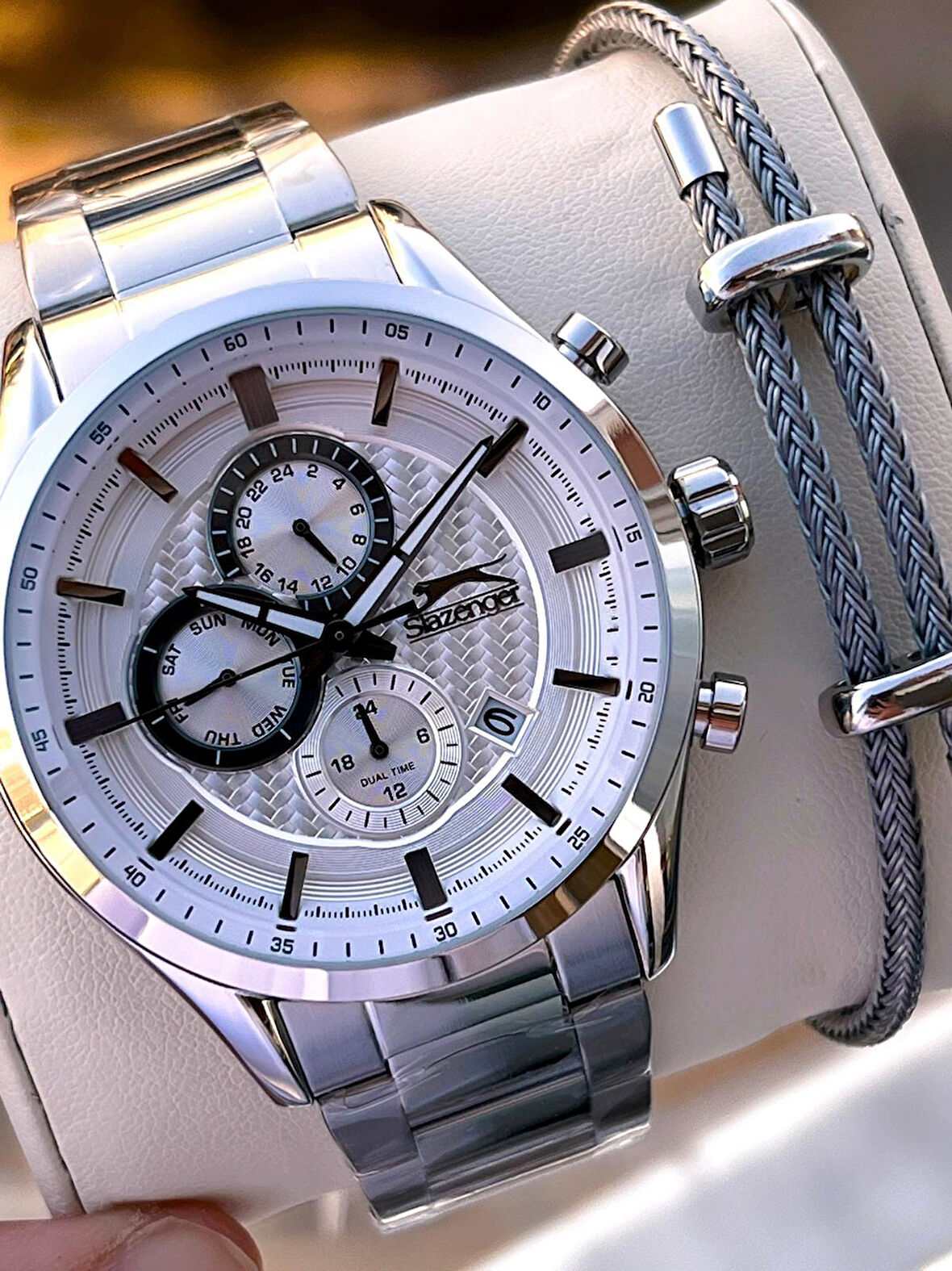 Slazenger İtalyan Tasarım Bileklik Hediyeli 2 Yıl Garantili 10 Atm Çelik Erkek Kol Saat ESL.N1936.2