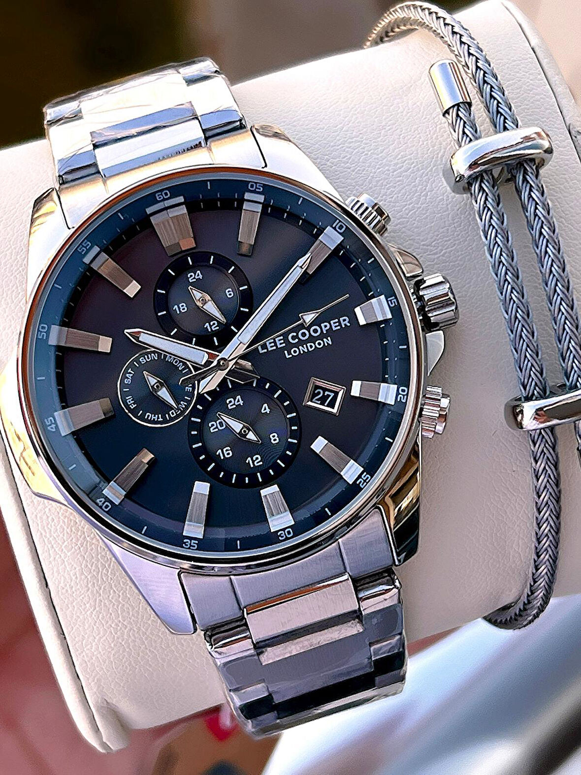 Lee Cooper İtalyan Tasarım Bileklik Hediyeli 2 Yıl Garantili 5 Atm Erkek Kol Saati ELC.08327.350