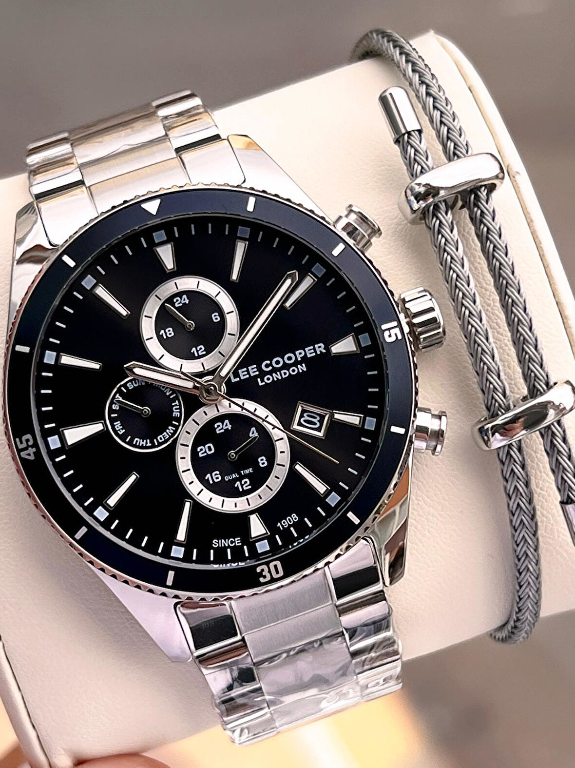 Lee Cooper İtalyan Tasarım Bileklik Hediyeli 2 Yıl Garantili 5 Atm Erkek Kol Saati ELC.08326.350