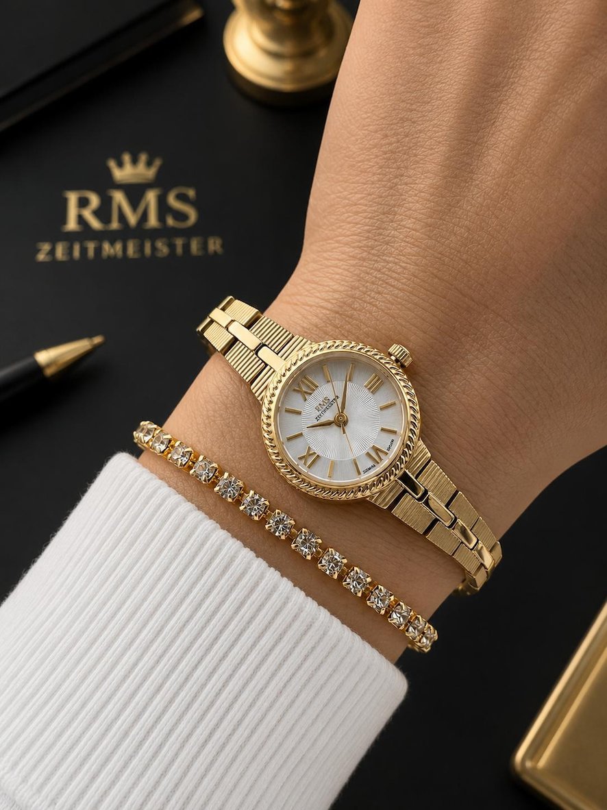 RMS Romanson Vintage Mini Kasa Özel Kordon 2 Yıl Garantili 3 Atm Kadın Kol Saati+Bileklik A2239.20