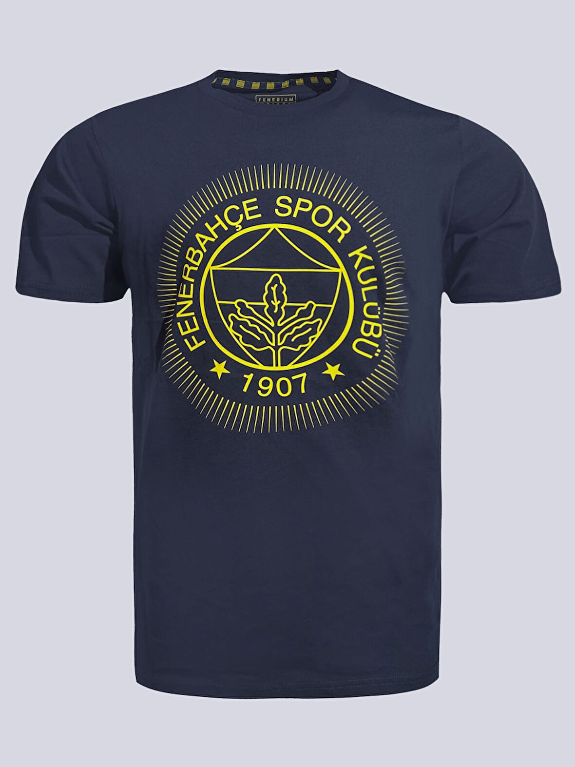Fenerbahçe Orijinal Lisanslı Lacivert Tribün Tek Renk Logolu Erkek Tshirt