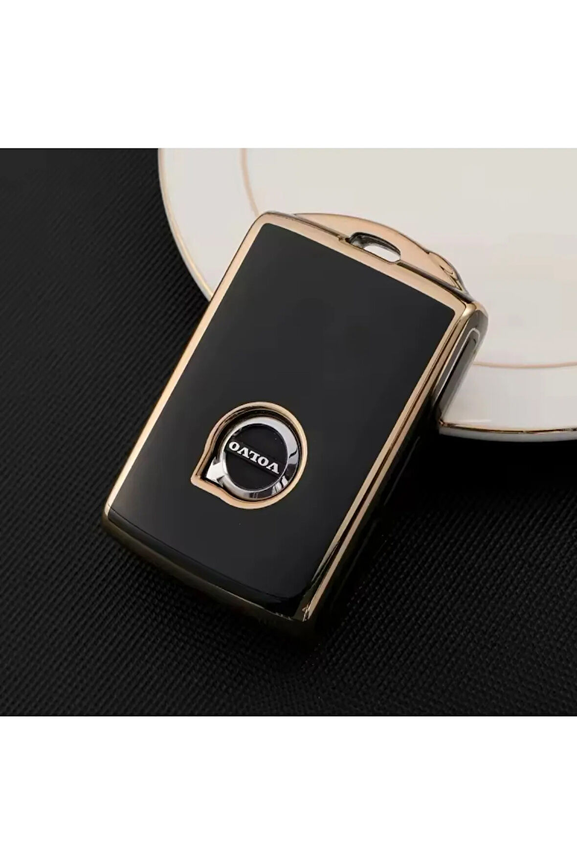 Volvo V90 Siyah-Gold Anahtar Kılıfı 2021-2025