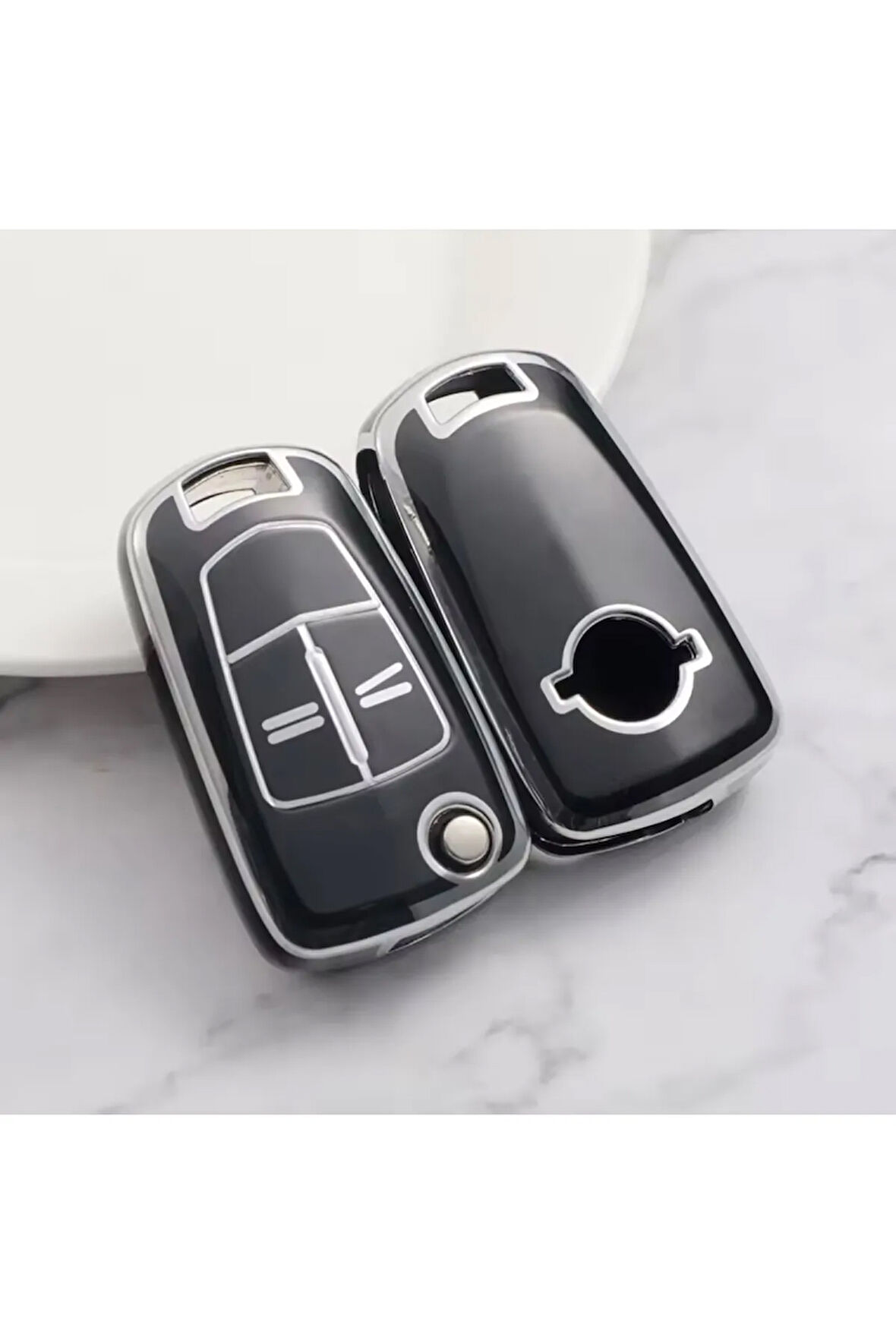 Opel Meriva Anahtar Kılıfı Siyah-Silver