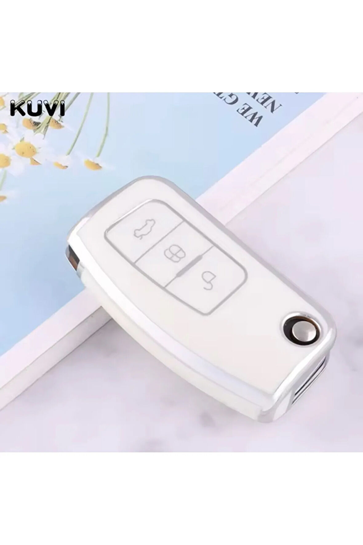 Ford Galaxy Anahtar Kılıfı Beyaz-Silver