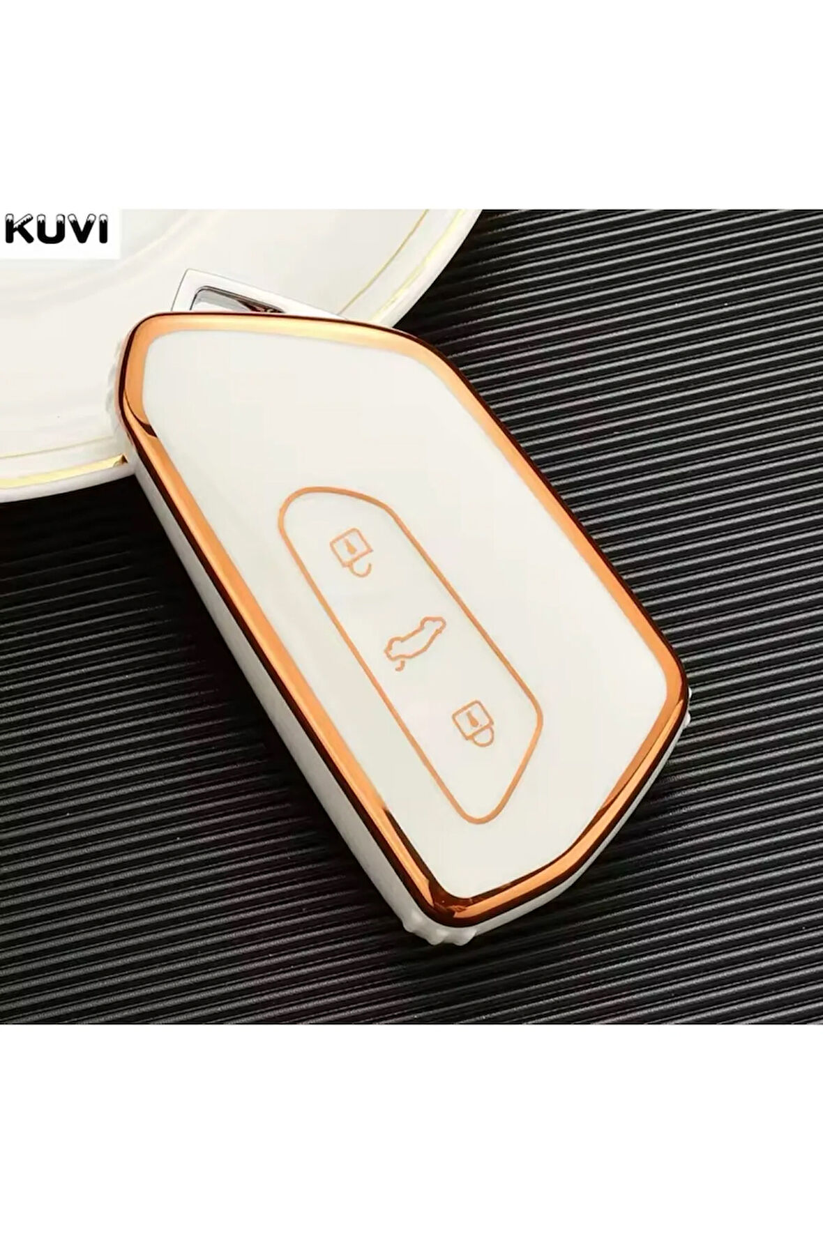 Volkswagen ID.6 ID.7 Anahtar Kılıfı Beyaz-Gold
