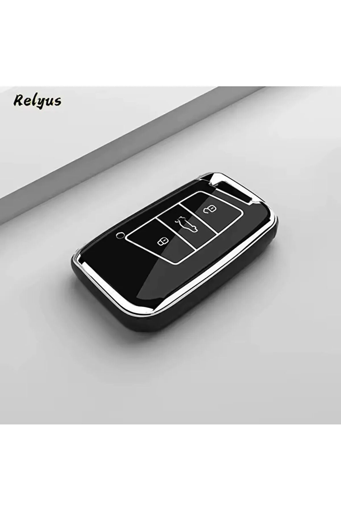 Seat Ateca Siyah-Silver Anahtar Kılıfı