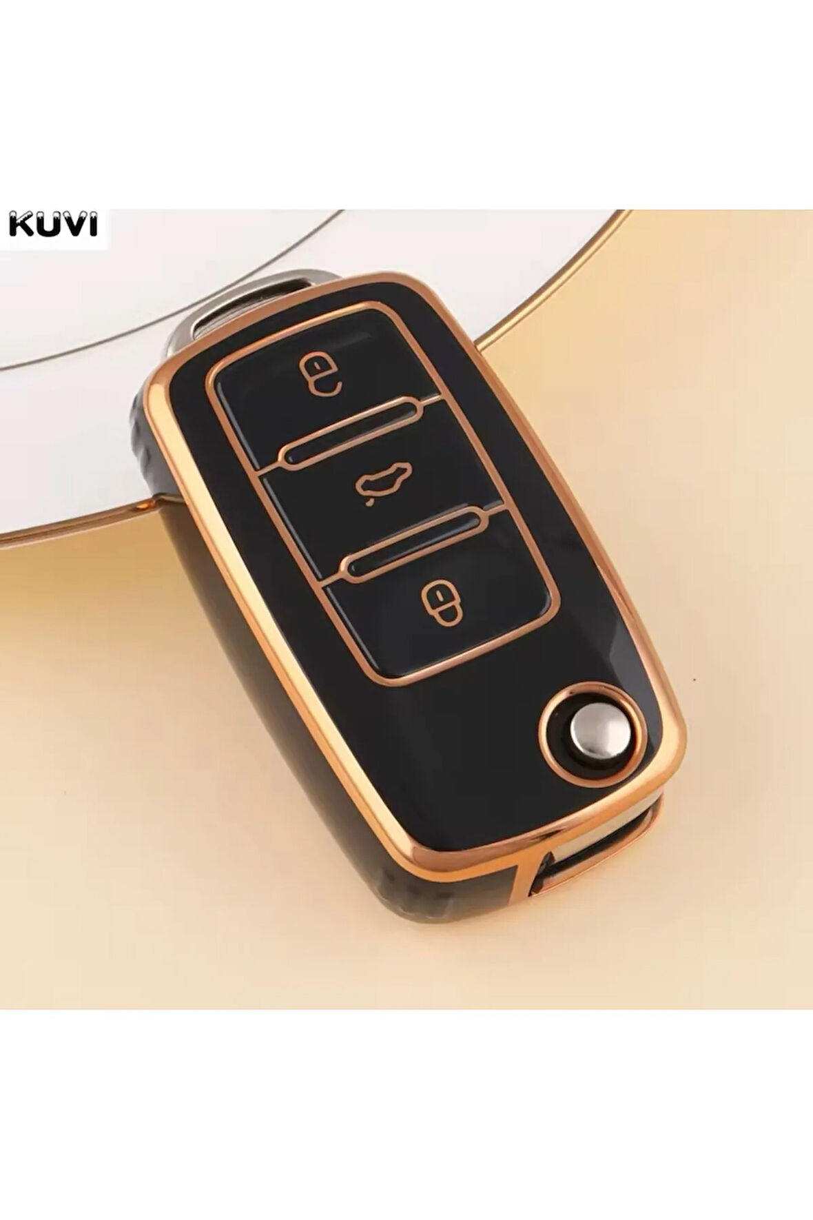 Skoda Superb Anahtar Kılıfı Siyah-Gold 2009-2014