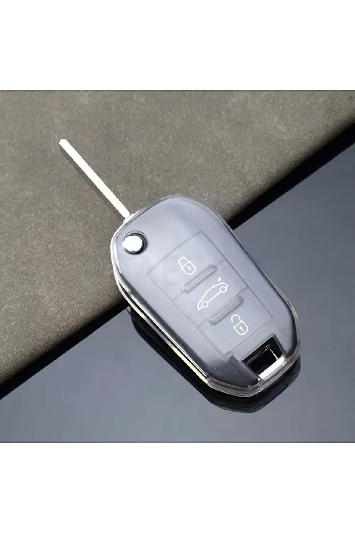 Peugeot 208 Şeffaf Sustalı Anahtar Kılıfı