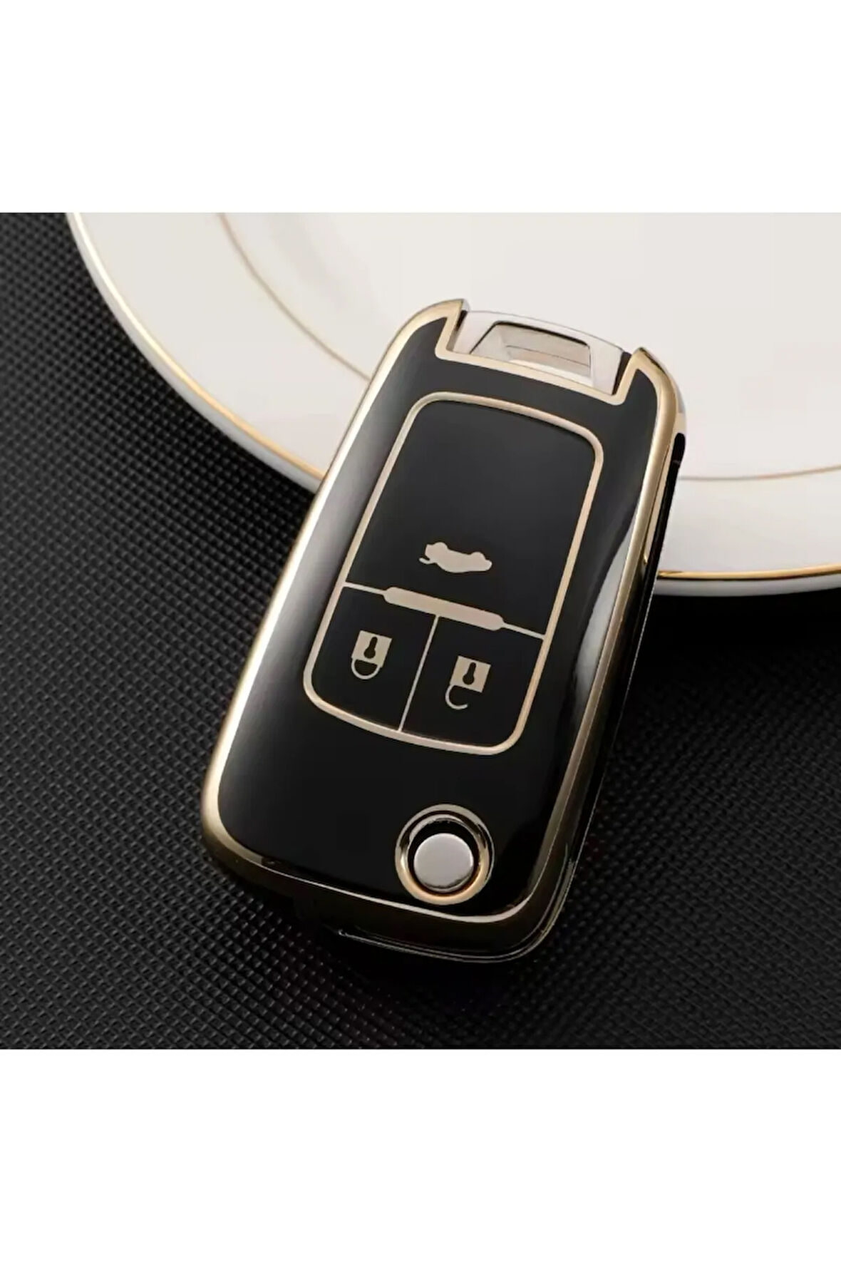 Opel Adam Siyah Gold Anahtar Kılıfı