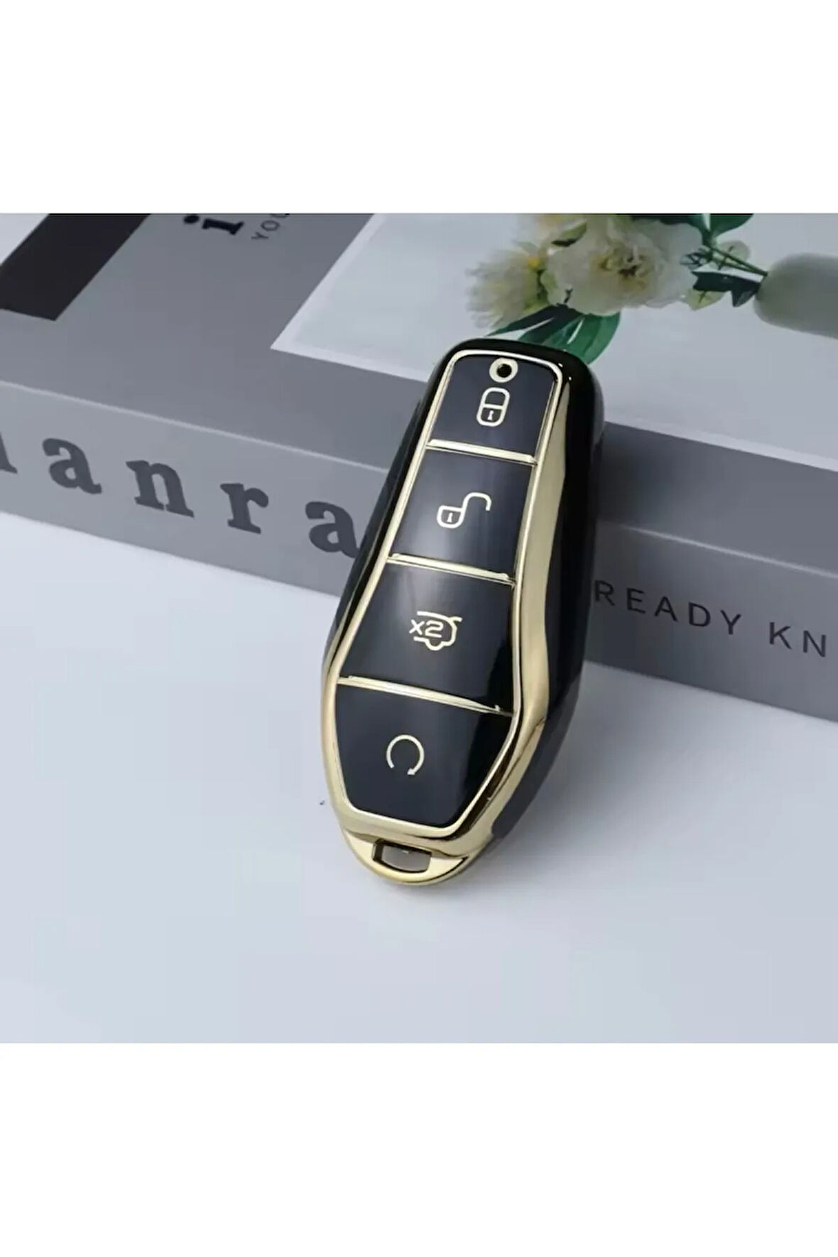 BYD Han Siyah-Gold Anahtar Kılıfı