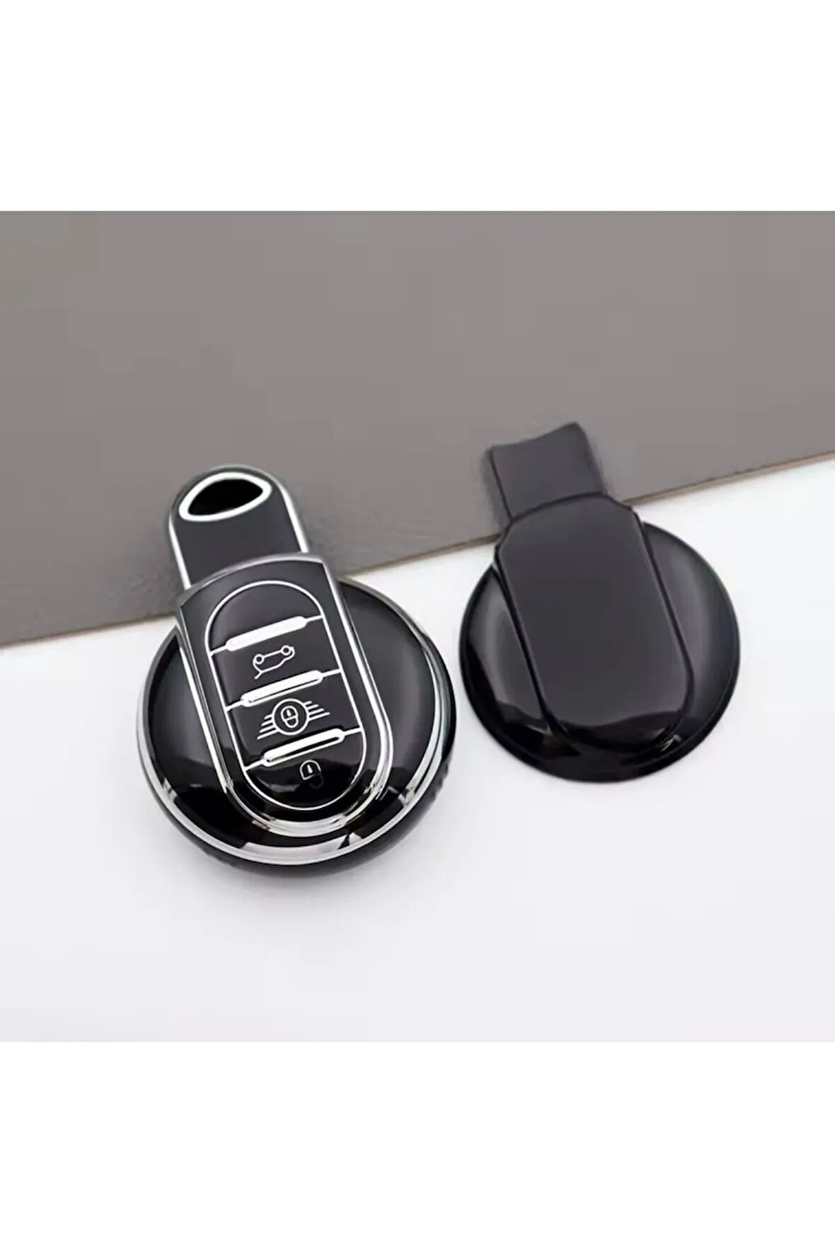 Mini Cooper Clubman R55 Siyah-Silver Anahtar Kılıfı