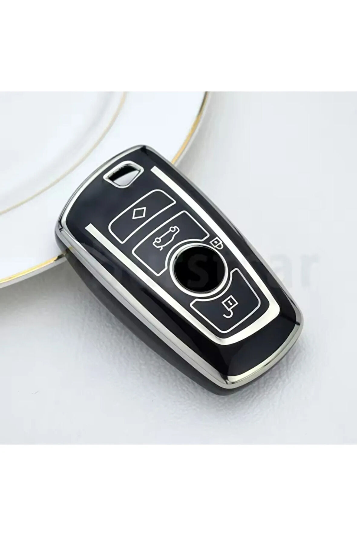 Bmw F20 F30 F10 X1 X3 X5 Siyah-Silver Anahtar Kılıfı