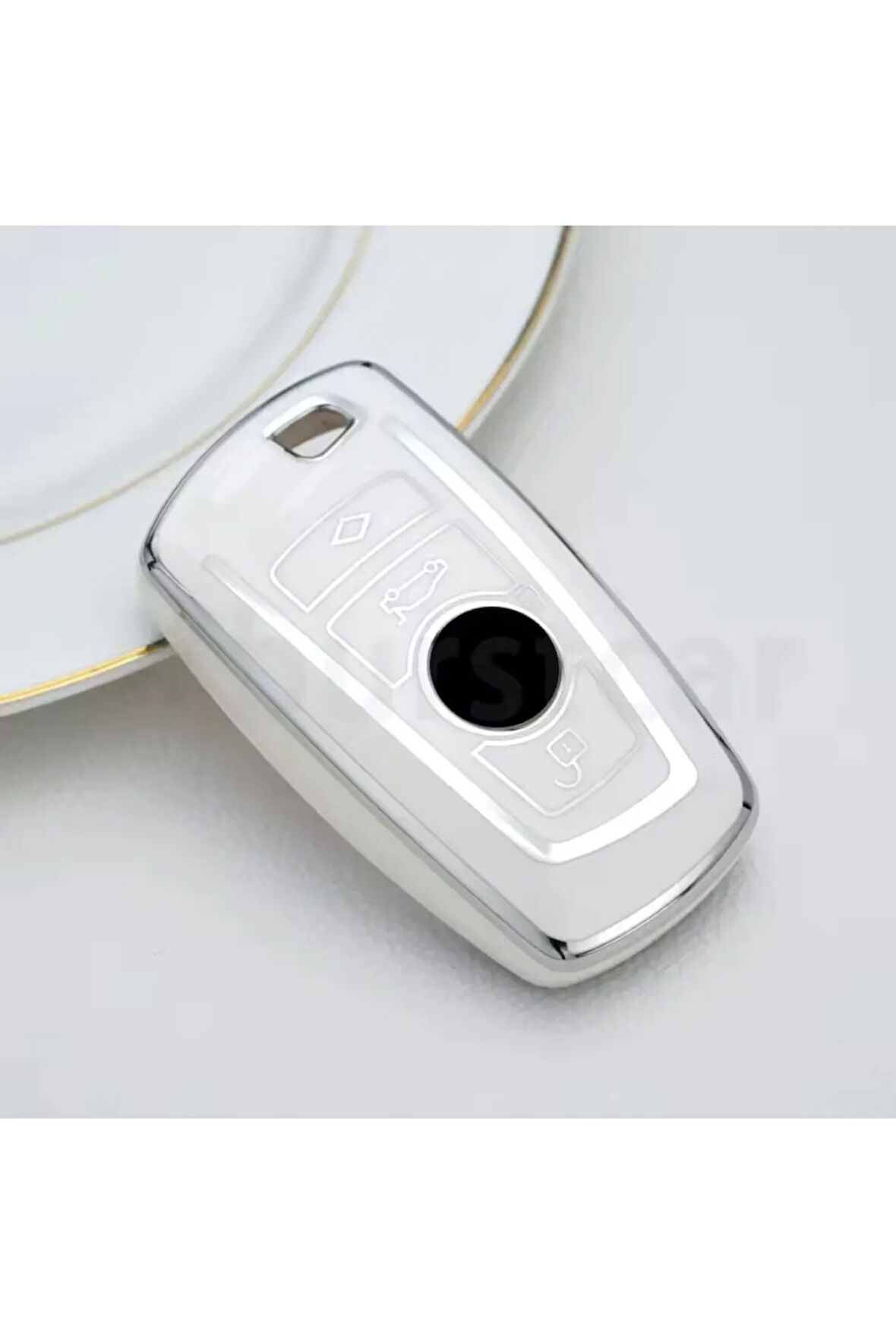 Bmw 4 Serisi F32 F36 Beyaz-Silver Anahtar Kılıfı