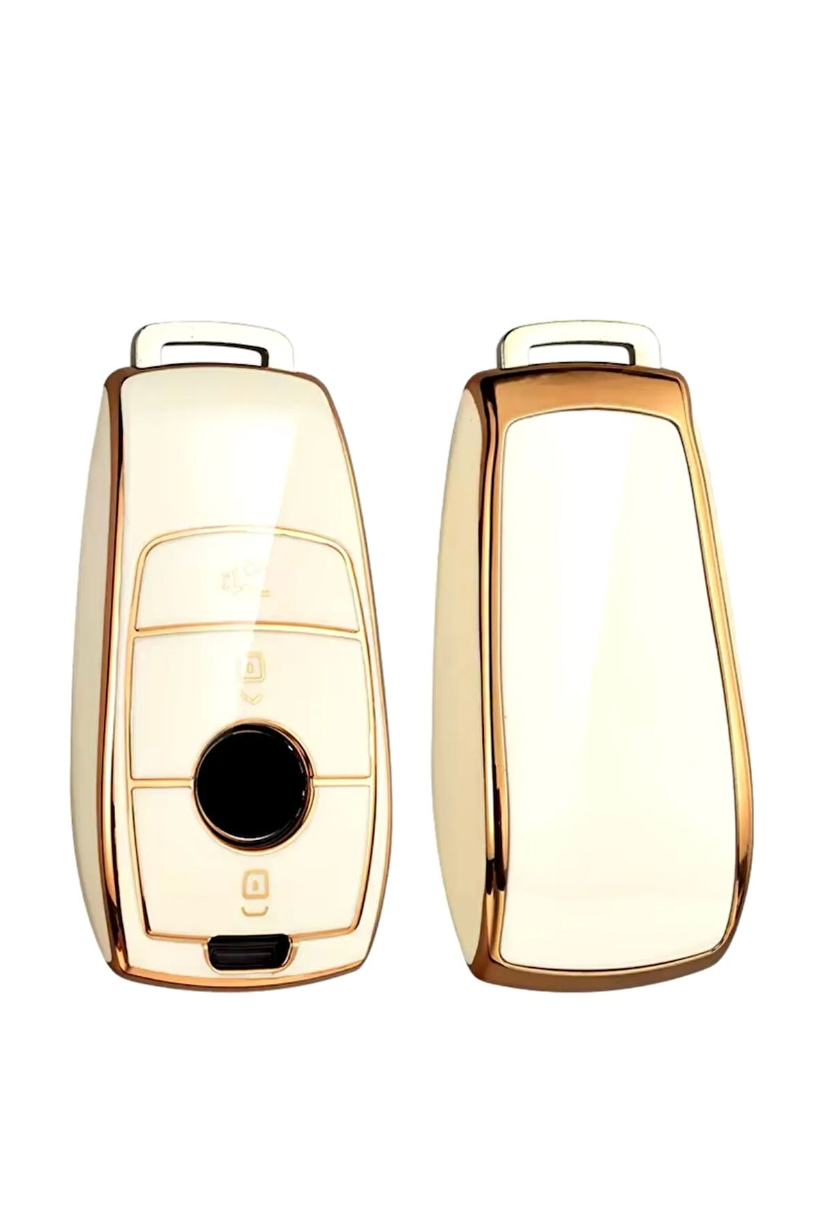 Mercedes C Serisi W205 Beyaz-Gold Anahtar Kılıfı