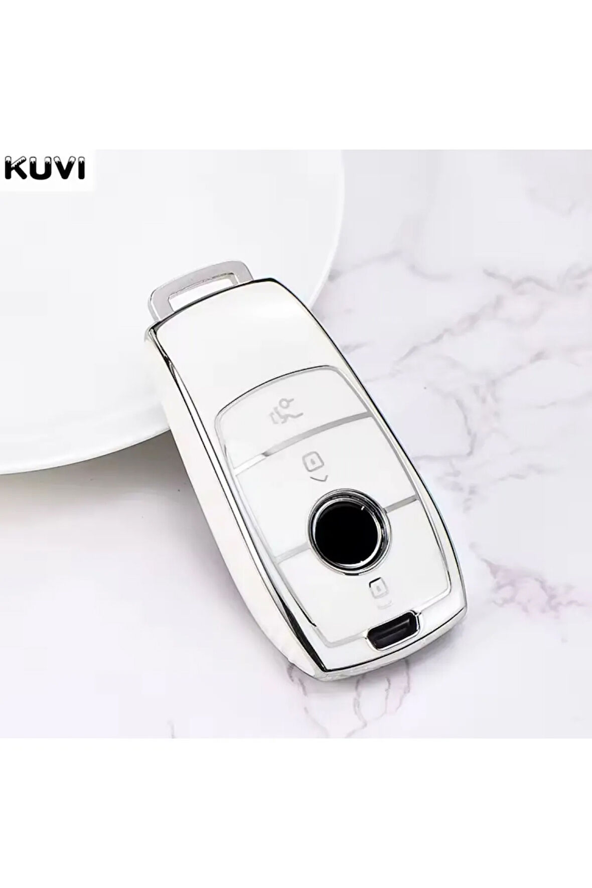 Mercedes S Serisi W222 Beyaz-Silver Anahtar Kılıfı