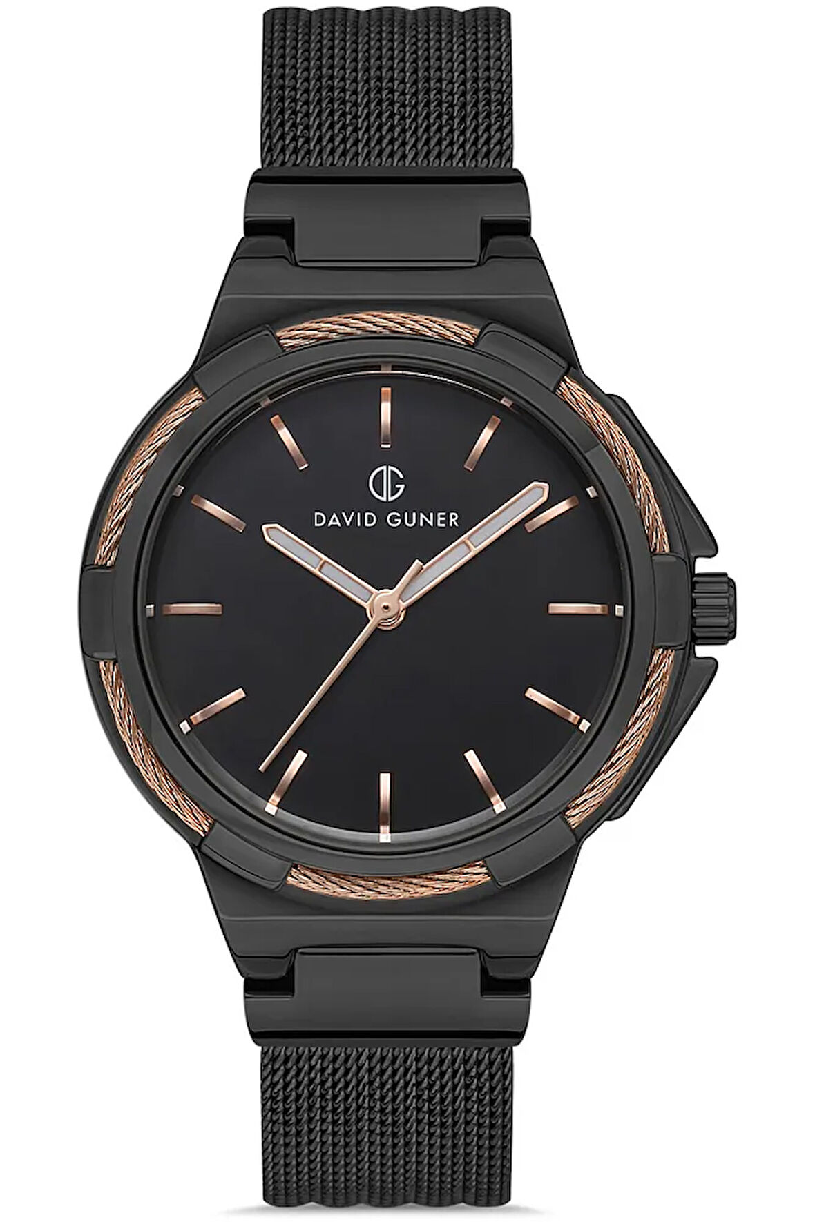 2 YIL GARANTİLİ DG-8260LC-R2R SİYAH KADIN KOL SAATİ