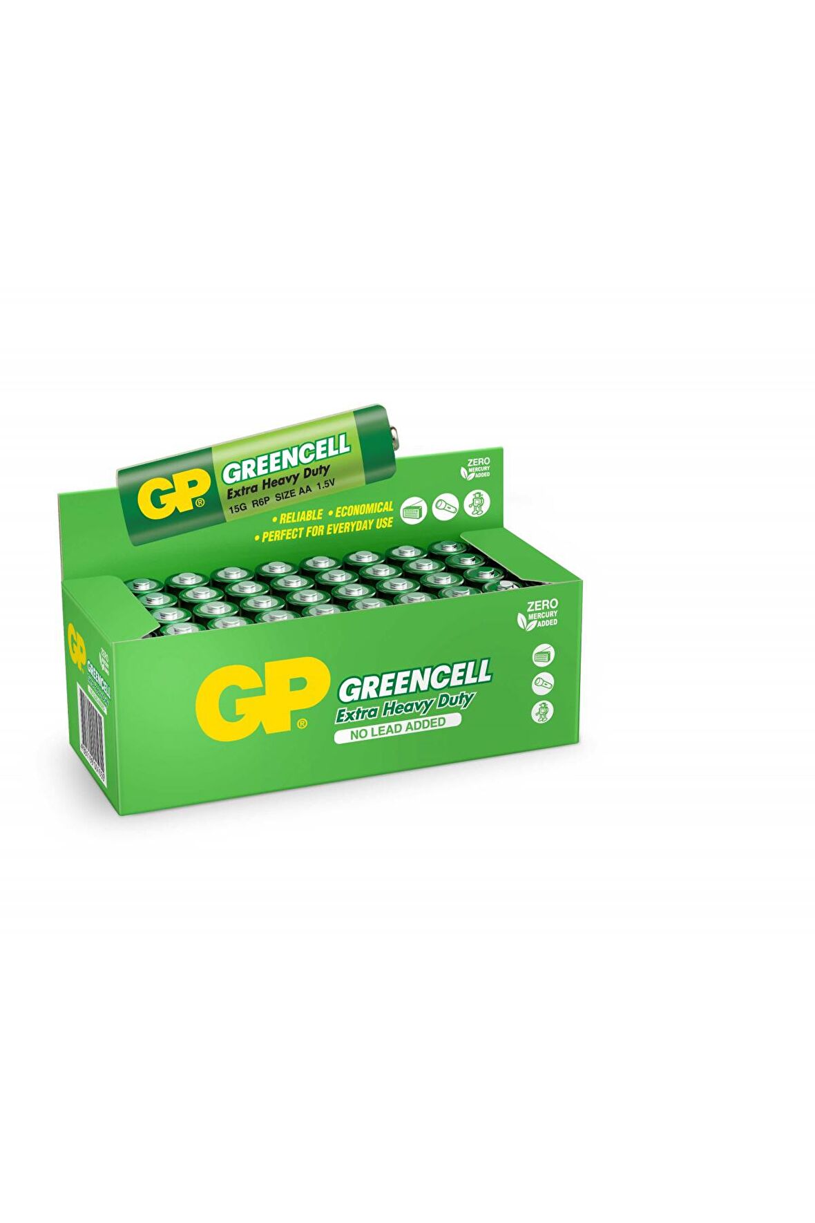 Gp Greencell R6 AA Boy Çinko Kalem Pil 40'lı Paket GP15G-2S4