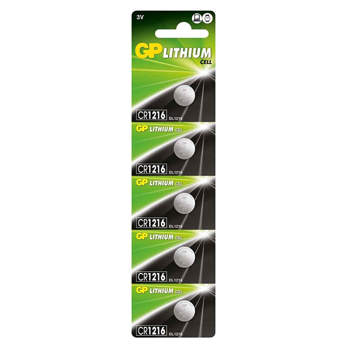 GP CR1216 3V Lityum Blister Düğme Pil 5'li Paket