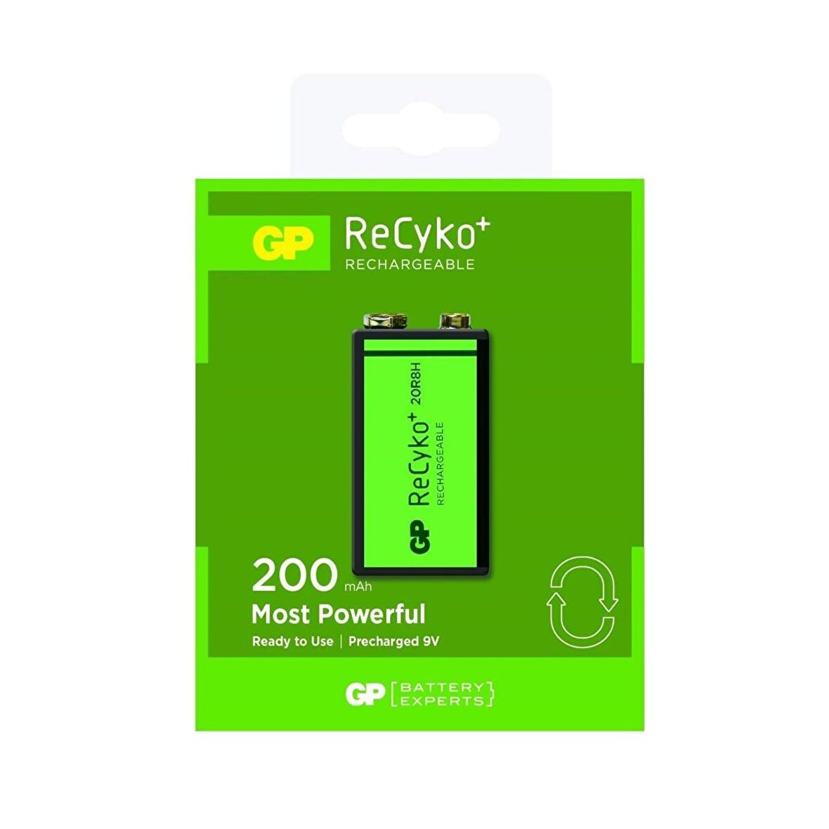 GP ReCyko+ GP20R8HEM-2GB1 200 Serisi 200 mAh 9V Ni-MH Şarj Edilebilir Pil