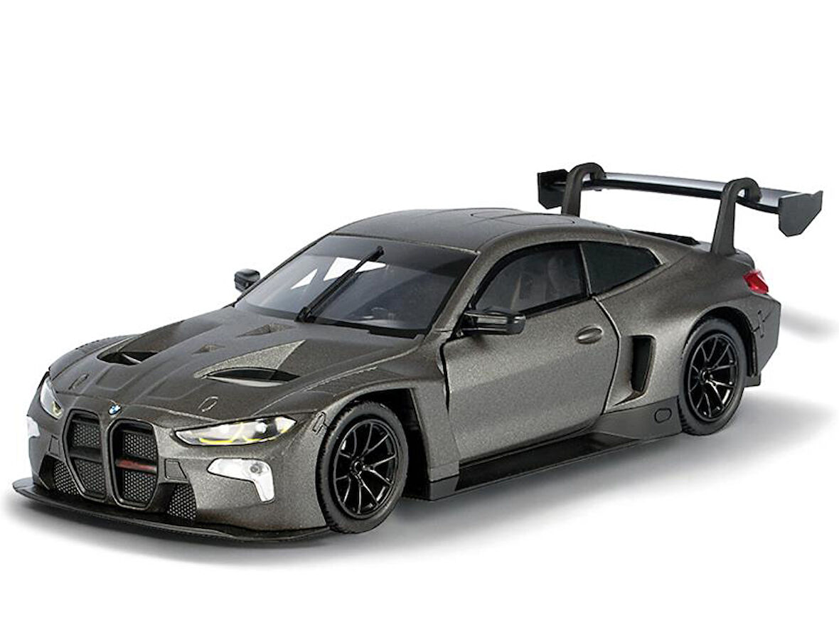 Motor Max Koleksiyon 1 / 24 Ölçek Bmw M4 GT3 Gri Model Metal Araba