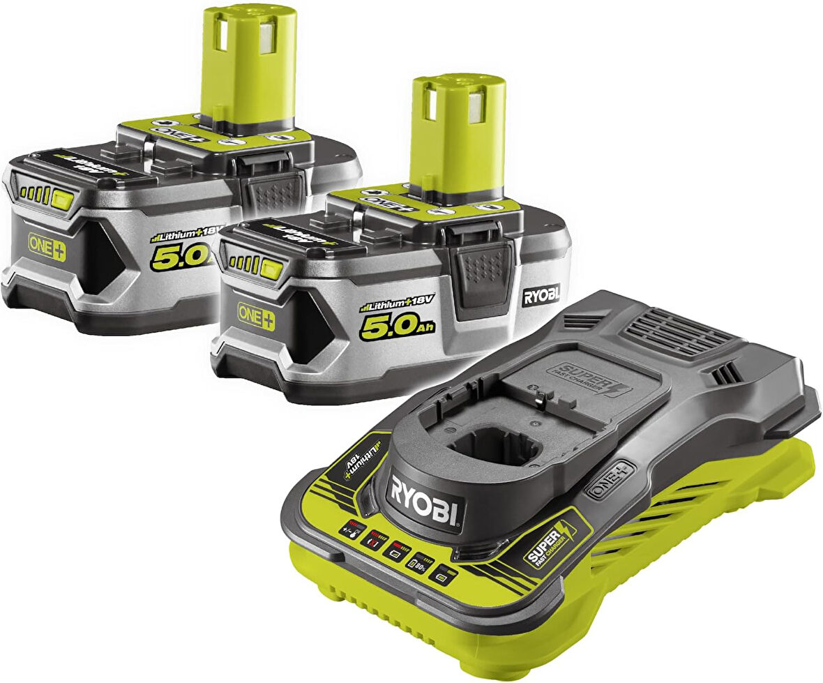 Ryobi RC18150-250 18V 2x5.0Ah Çift Akülü + Şarj Cihazı Seti - 5133004422
