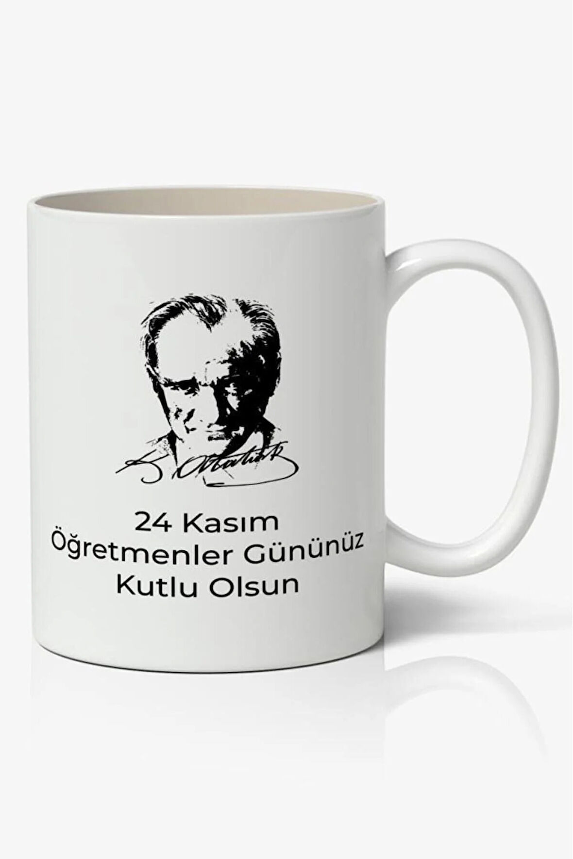 Atatürk Öğretmen Temalı Beyaz Kupa Bardak Öğretmenler Günü Hediye 24 Kasım