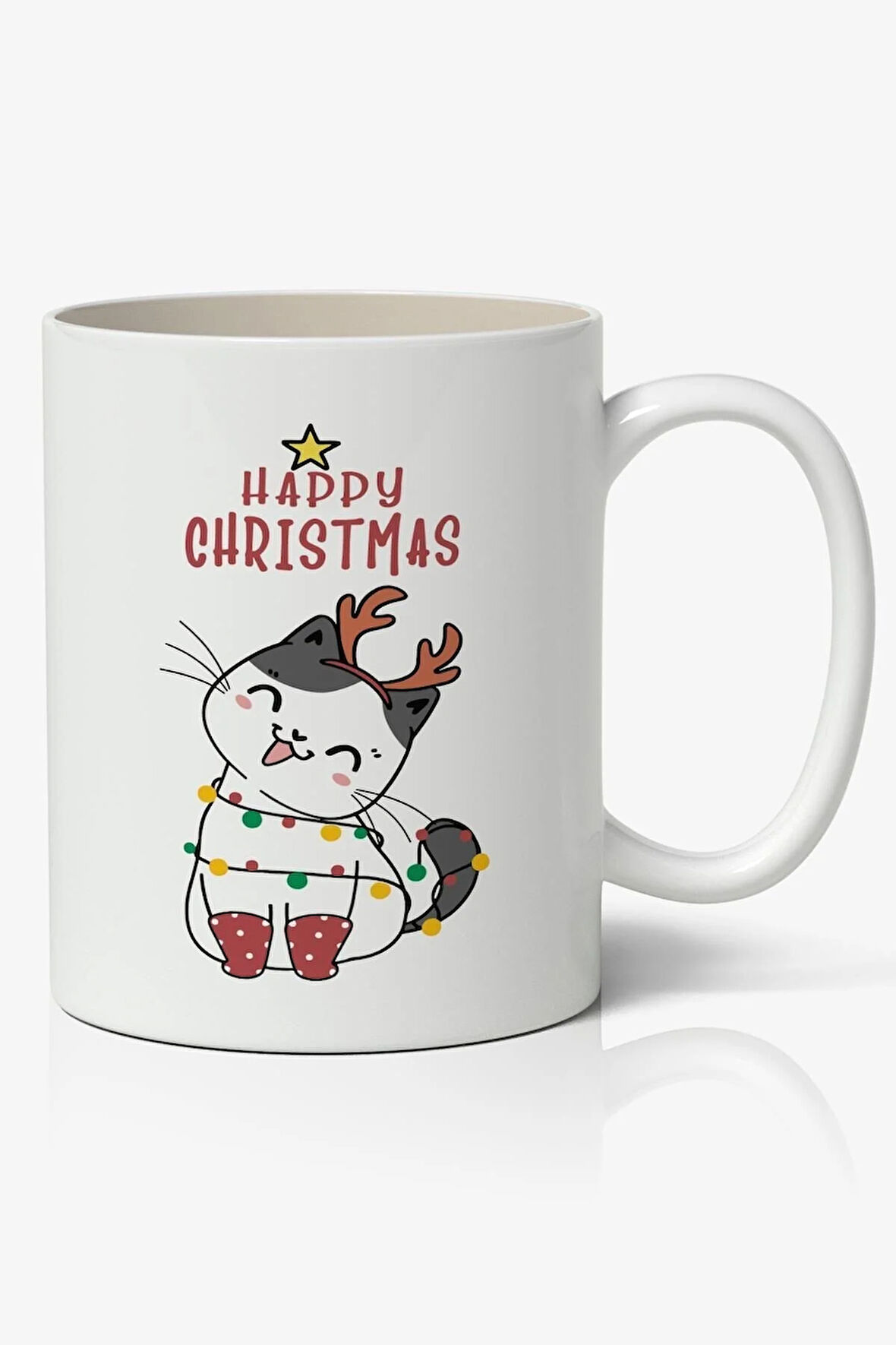 Kişiye Özel Yılbaşı Yeni Yıl Christmas Temalı Beyaz Kupa Bardak Sevgiliye Arkadaşa Hediye v32