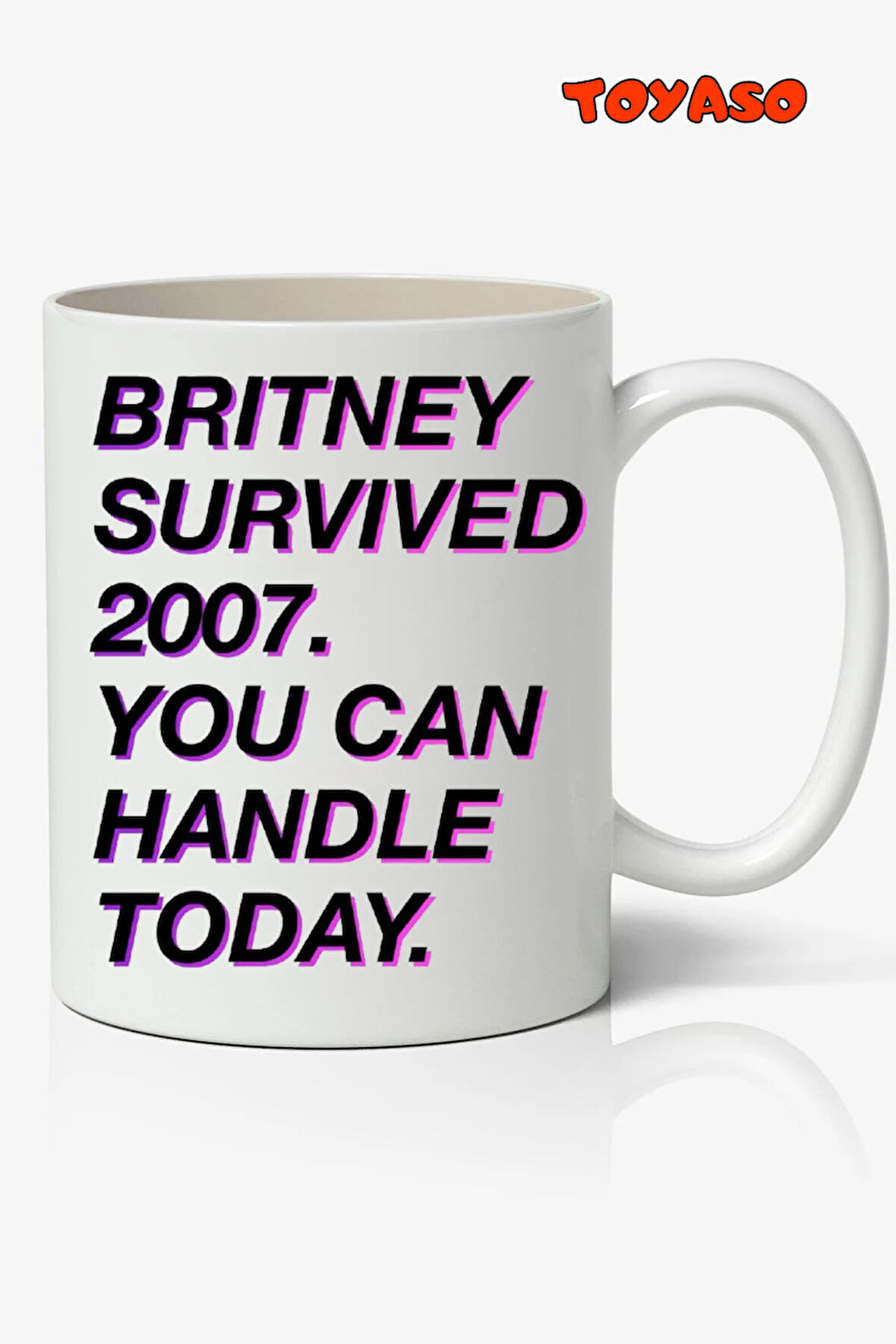 Britney Survived 2007 Temalı Beyaz Kupa Bardak Sevgiliye Arkadaşa Hediye