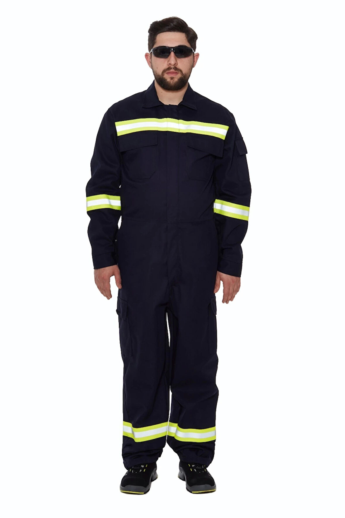 Alev Almaz Tulum Reflektörlü Koruyucu İş Tulumu Antistatik Yüksek Risk Alanlarına Uygun