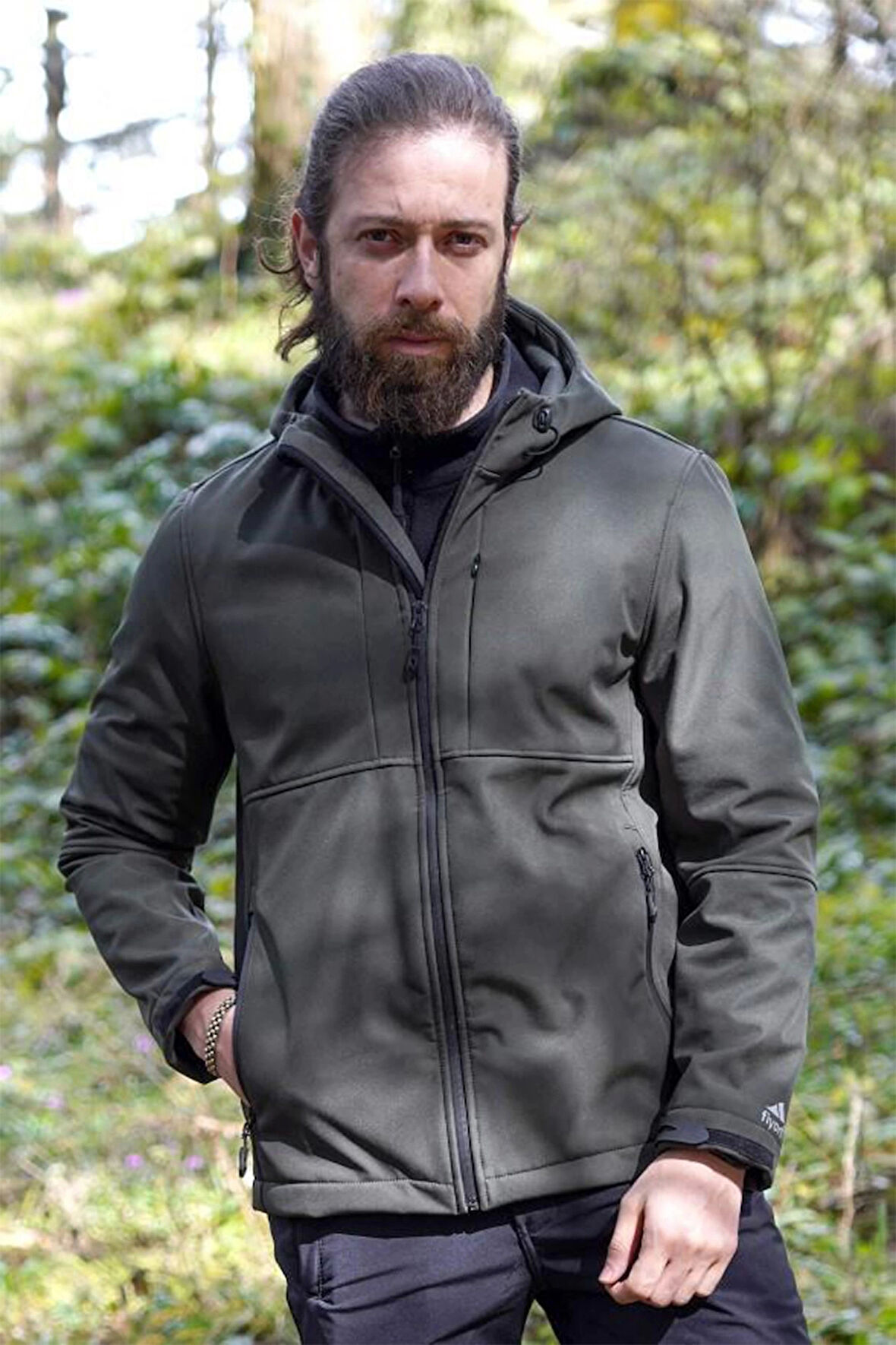 Fiyort FY 350 Flam2 Softshell Mont Su ve Rüzgar Geçirmez Outdoor Günlük Erkek Kapüşonlu Mont