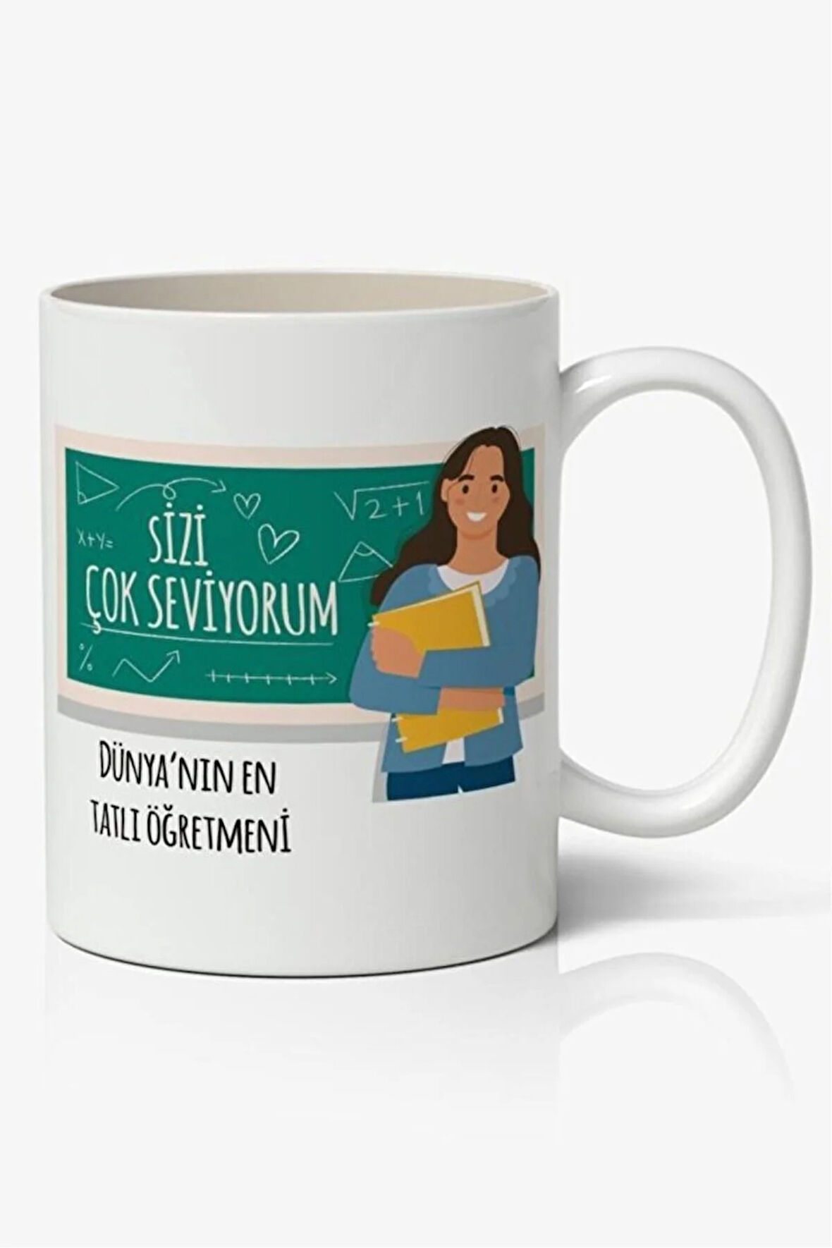 24 Kasım Öğretmenler Günü Tasarımlı Dünyanın En Tatlı Öğretmeni Kupa Bardak