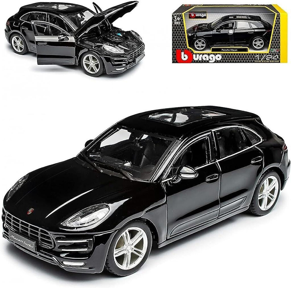 21077 1:24 Porsche Macan Model Araba -Siyah