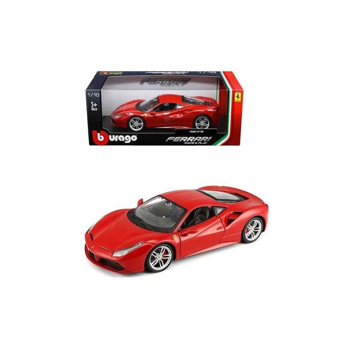 Burago 1/43 Ölçek Ferrari 488 GTB Model Araba