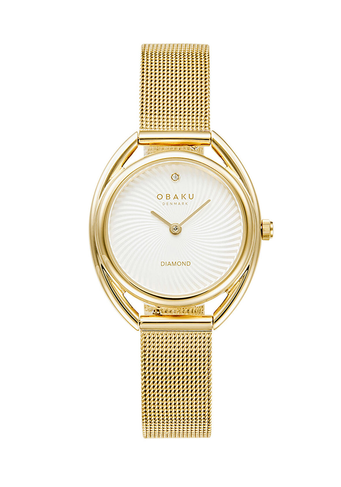 Obaku Denmark V286LXGIMG Quartz Hasır Gold Beyaz Kadran Kristal Cam 29 mm Kadın Kol Saati