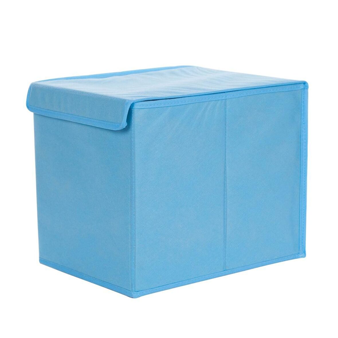 KAPAKLI SAKLAMA KUTUSU MAVİ RENKLİ KUMAŞ 33X24X27CM 21 LİTRE