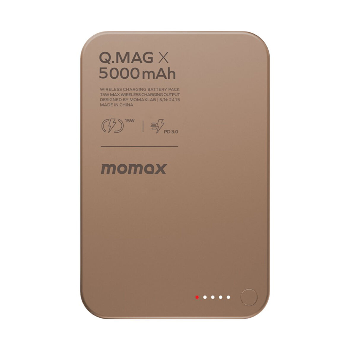 Momax Wireless Kablosuz Powerbank 5000mAh MagSafe Uyumlu Desert Titanium